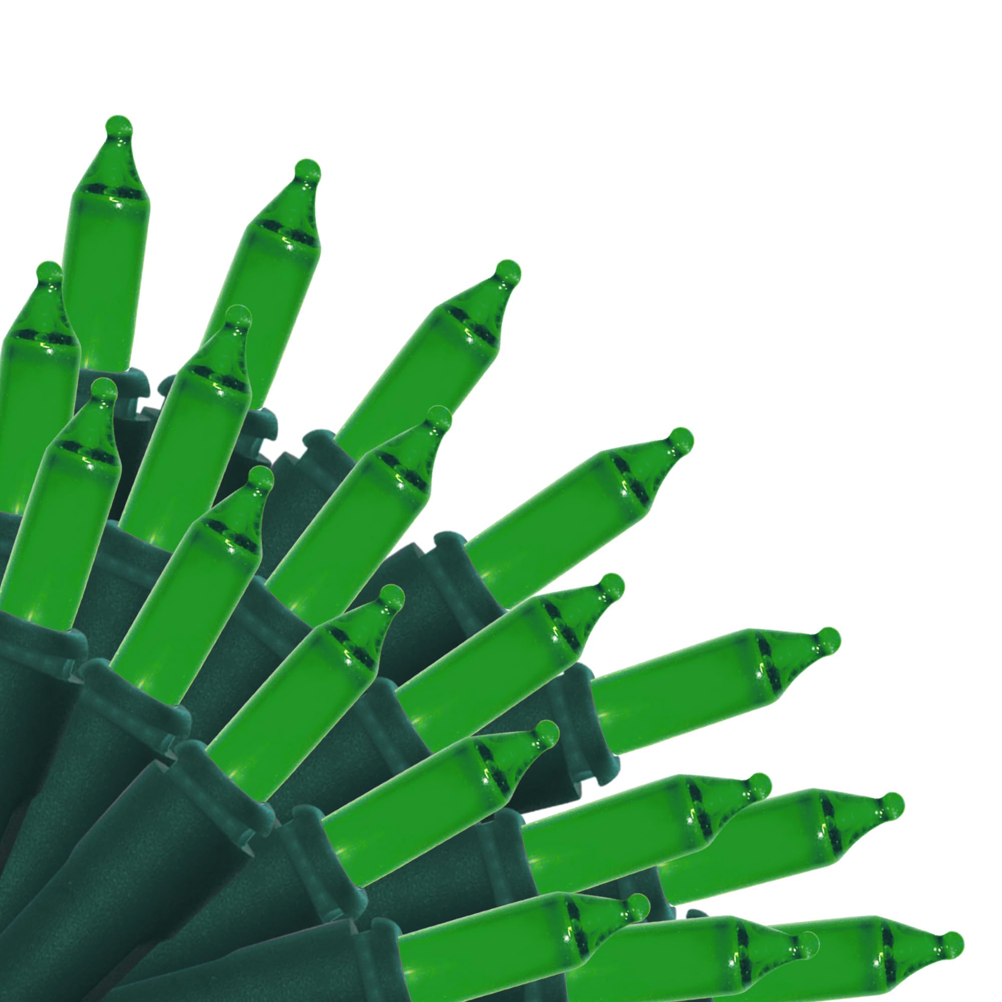 Brite Star 100 Count Mini String Christmas Lights, Green Wire, 22 Feet Indoor/Outdoor, Model 37-344-20, Set of 2