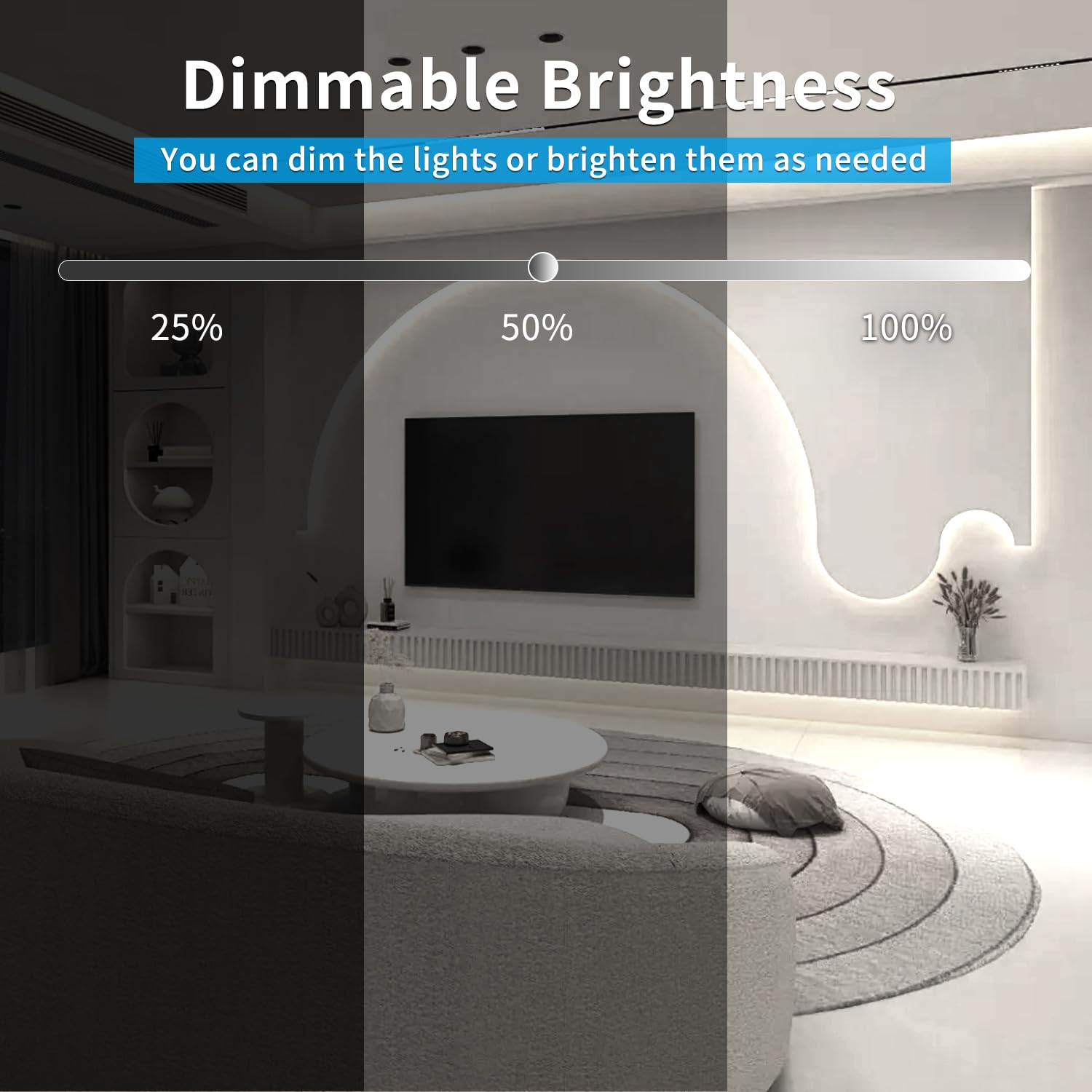 Yeewhale 32.8Ft Cob Led Strip Light White Dimmable Dc 24V 6000K Flexible Led Tape Light For Bedroom, With Remote And App Control Led Tape Lights,For Diy Home Decoration(White