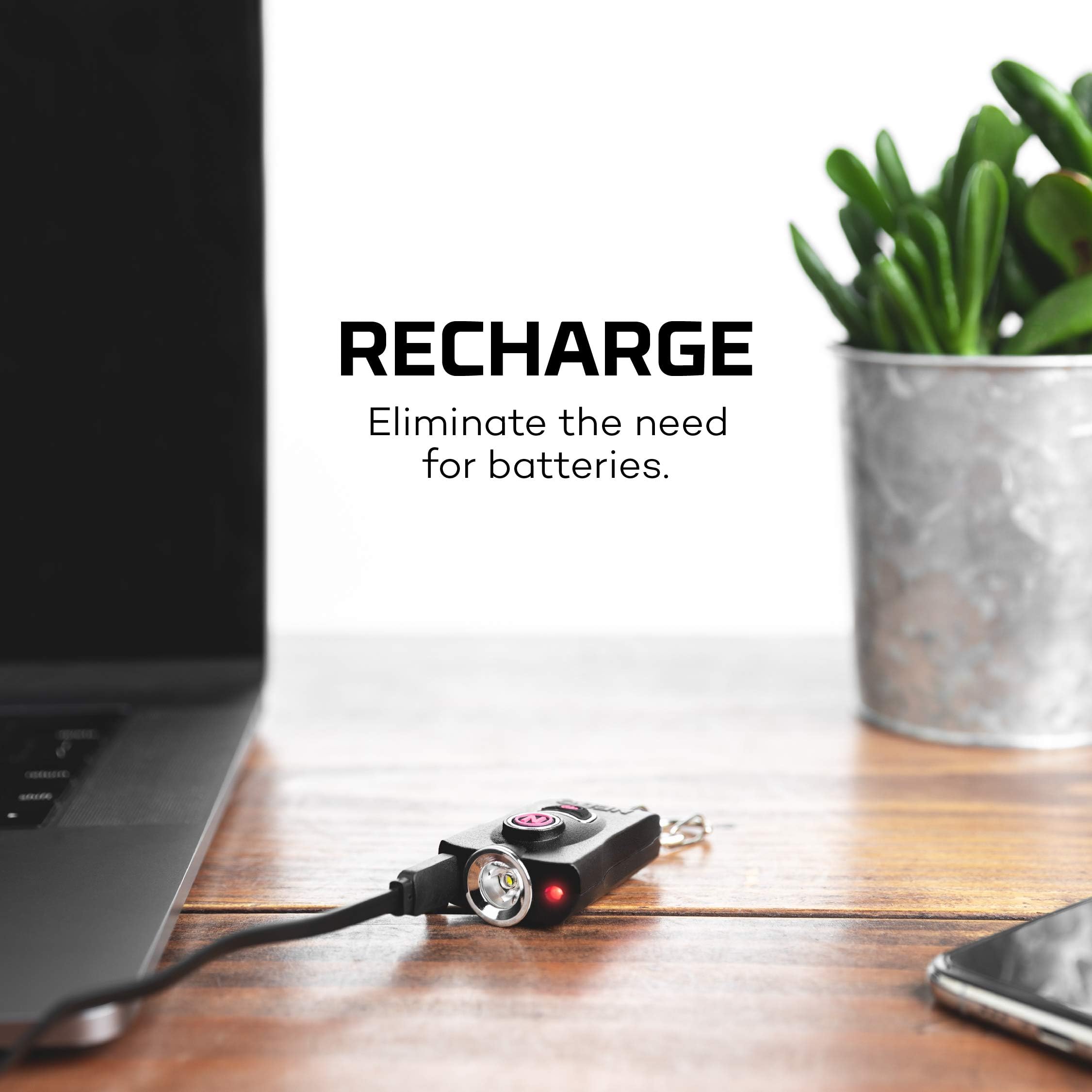 NEBO MYPAL Rechargeable Keychain Flashlight & Safety Alarm | 400 Lumens, 7 Light Modes, Loud 115db Alarm, Durable & Water Resist