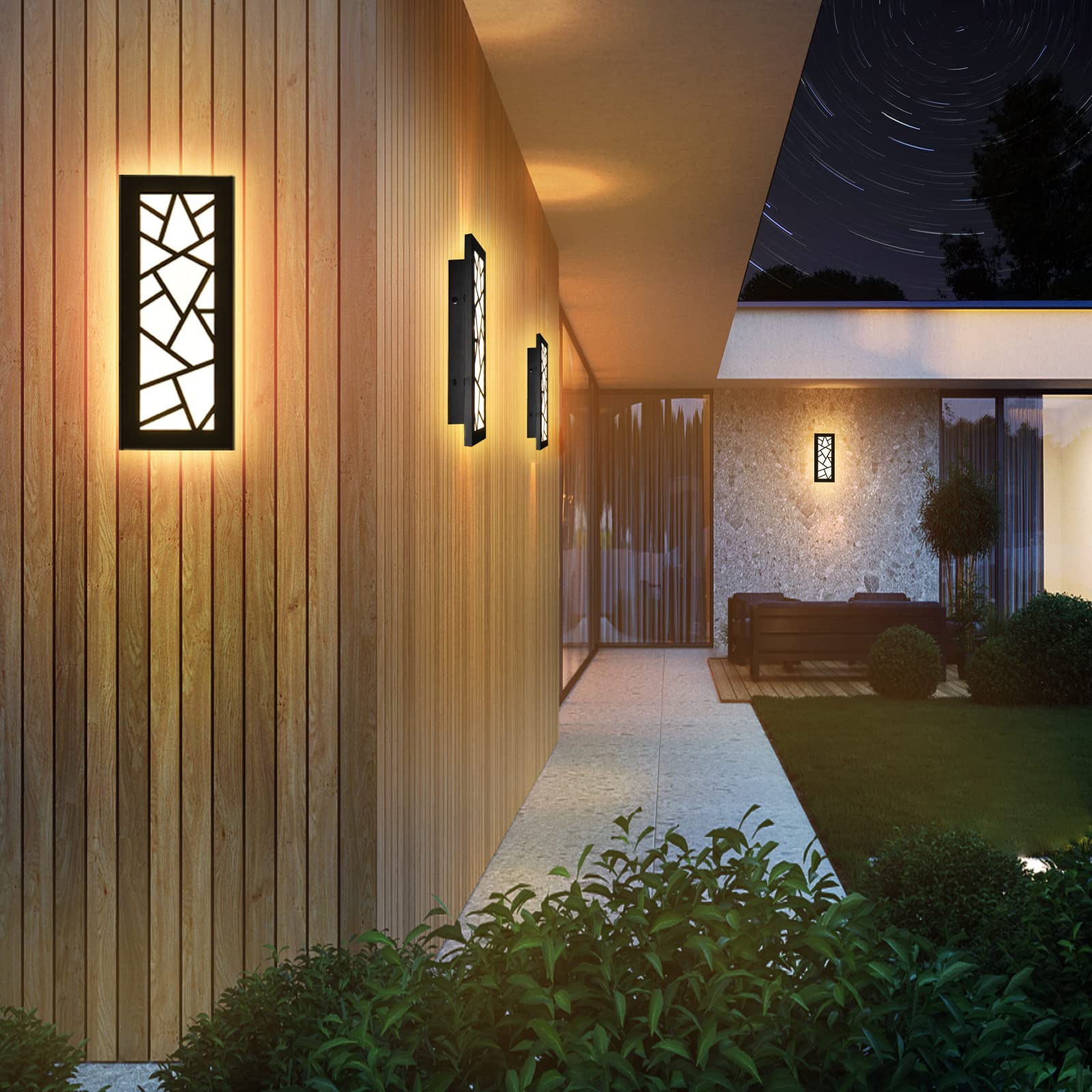 Truwella Led Wall Sconce - 11.8 Waterproof Aluminum Outdoor Light, 3000K Black, Model Ct-186-0