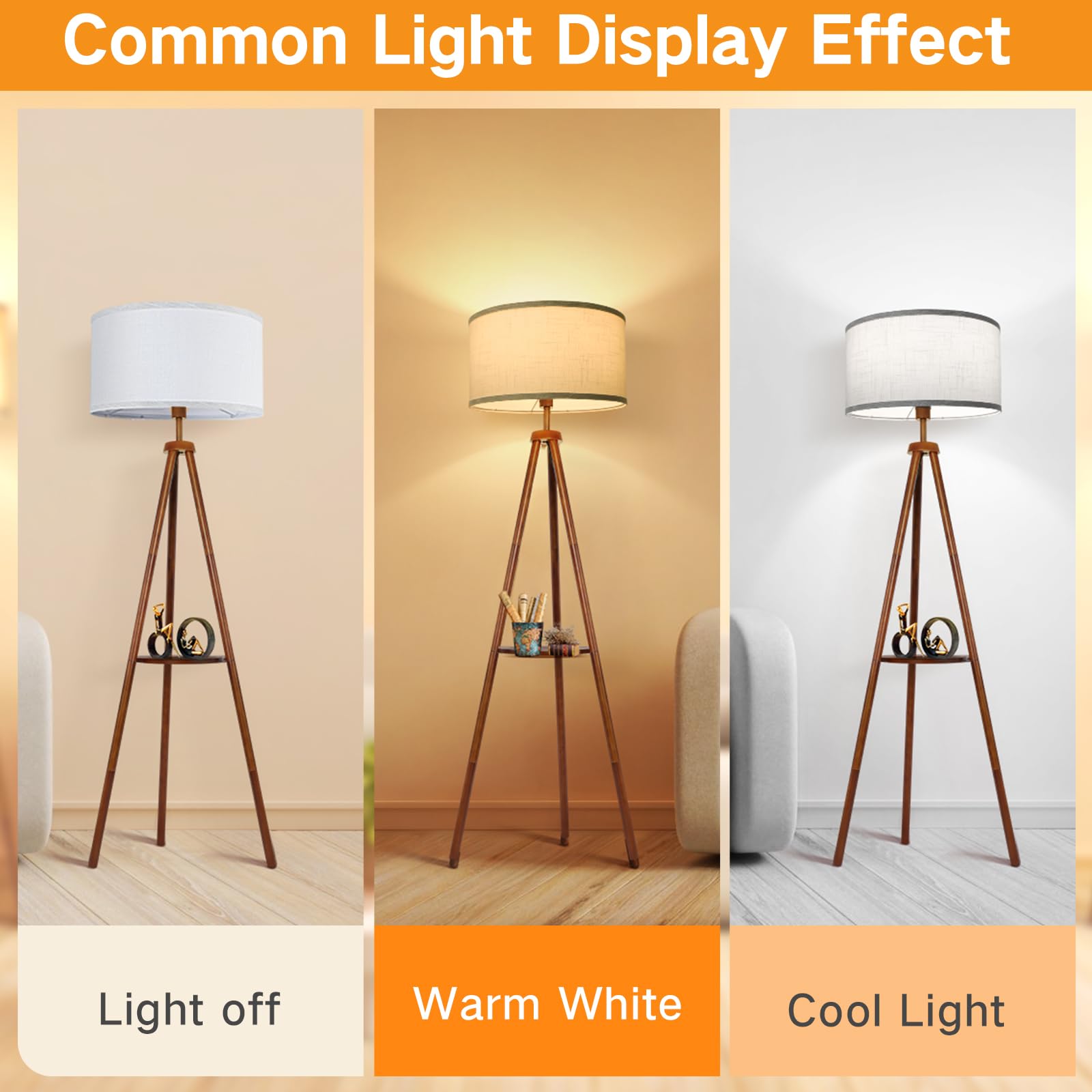 Outon Drum Lamp Shades For Floor Lamps, 16'' Top X16 ''Bottom X 9'' High, Easy To Assemble, Replacement White Lampshades For Tab