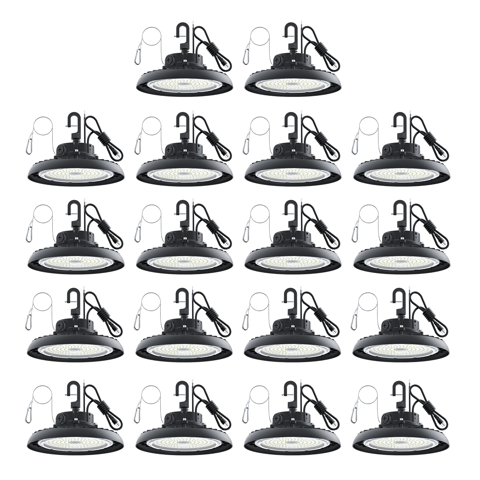High Bay Lights Led Ufo Light 240W Led Shop Lights 6000K Ip65 Commercial Bay Lighting Fixture 43200 Lm Super Bright  5Ft Cable Plug & Play For Warehouse Factory Garage Workshop Barn 18 Pack