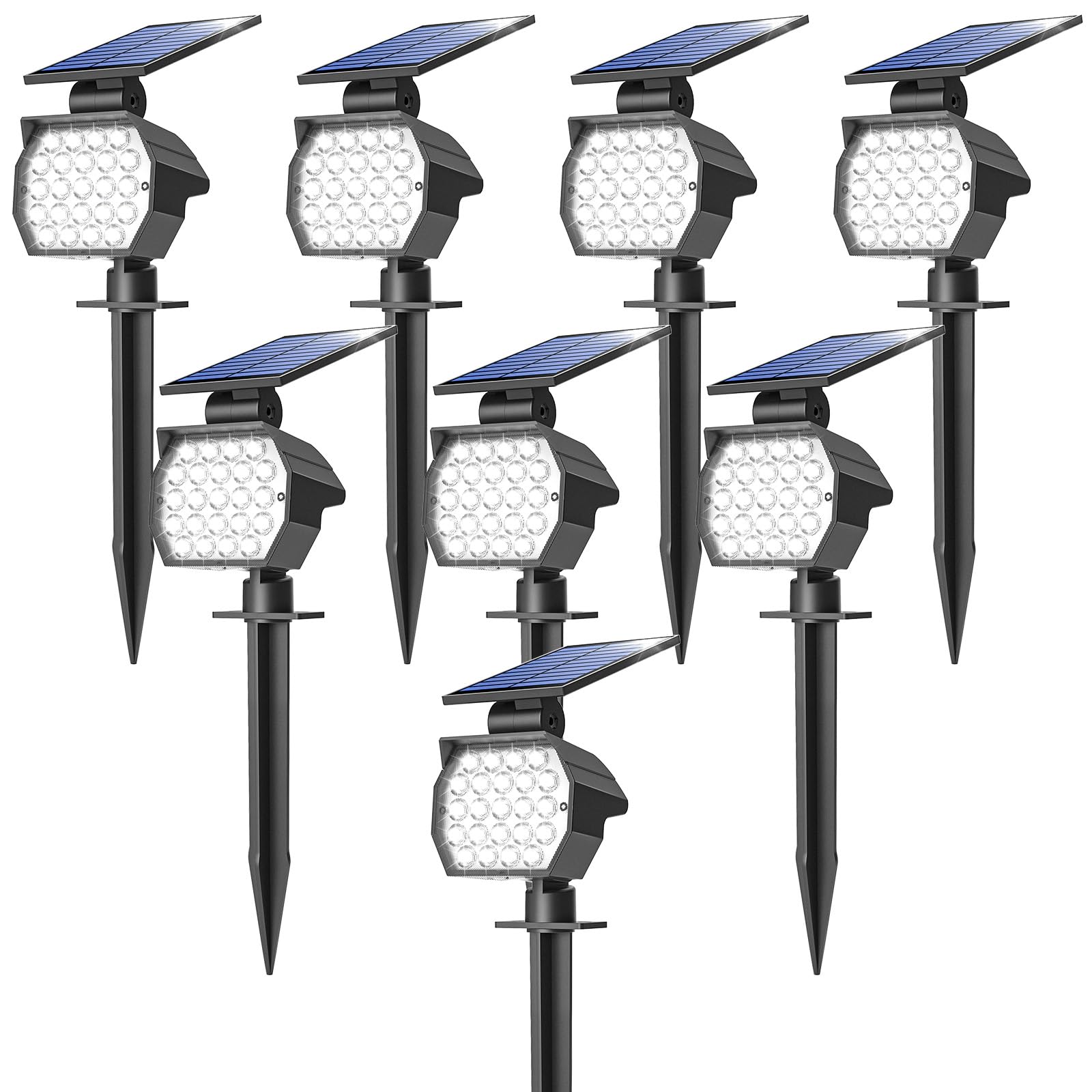 NIORSUN Solar Spot Lights, 23 LEDs, IP67 Waterproof, 8 Pack, Cool White, Model TBD60-White8