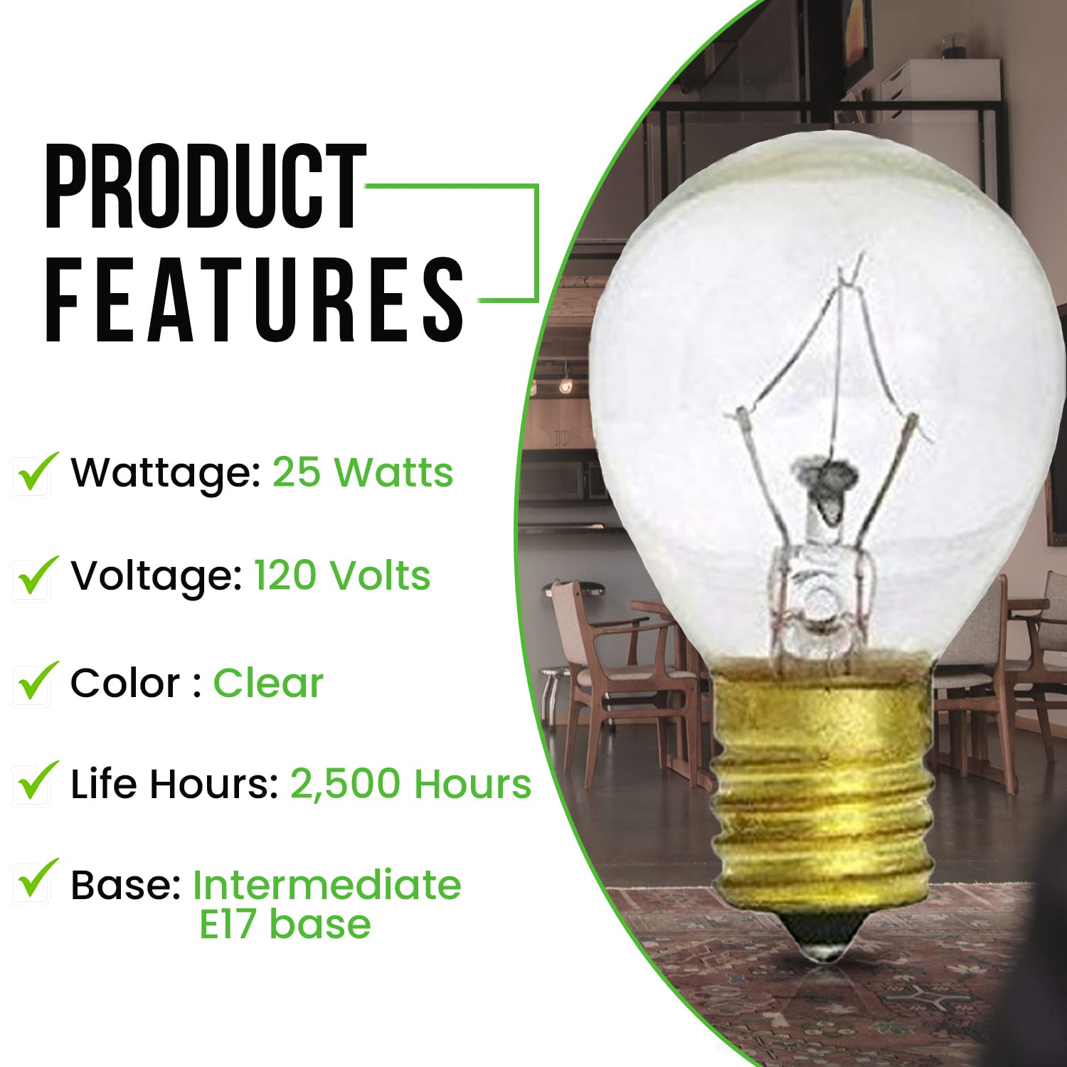 Bulbmaster Lava Lamp Bulb 25 Watts Light Bulbs S11 Incandescent 120V 25W Bulb Replacement For 14.5 Inch Lava Lamps And Glitter L