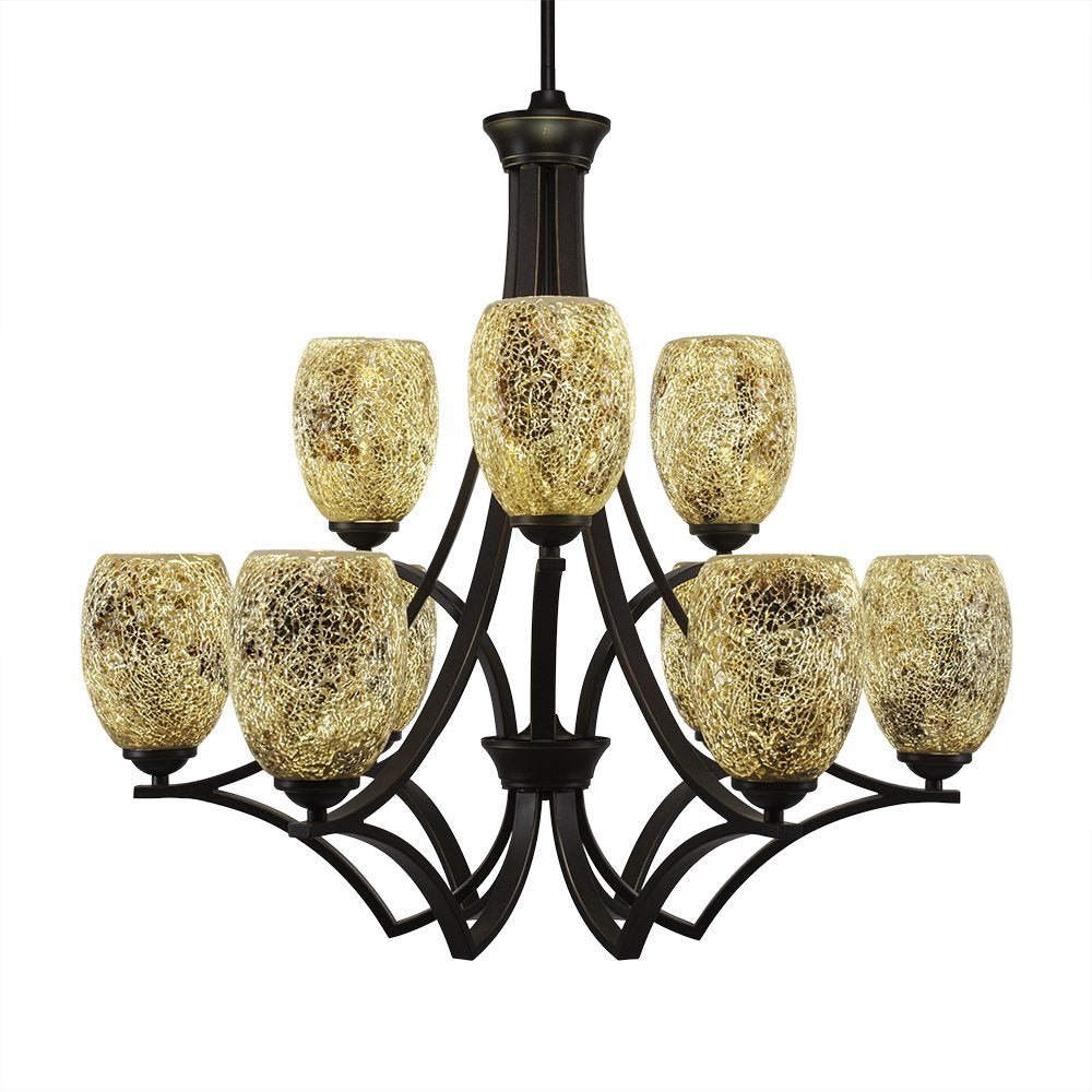 Toltec Lighting Zilo 9 Light Chandelier in Dark Granite (569-DG-4175)