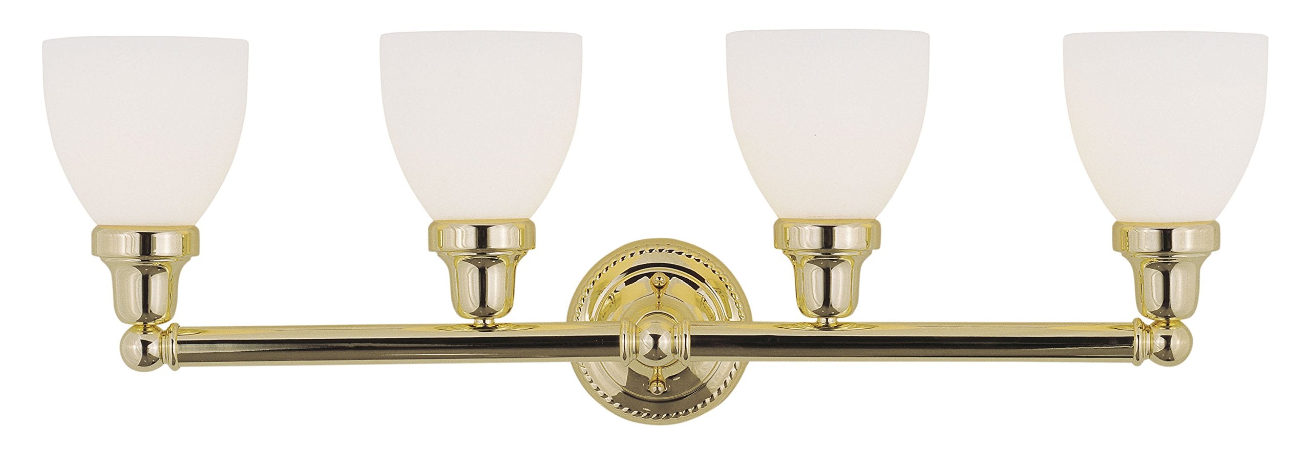 Livex Lighting 1024-02 Classic 4-Light Bath Light, Polished Brass