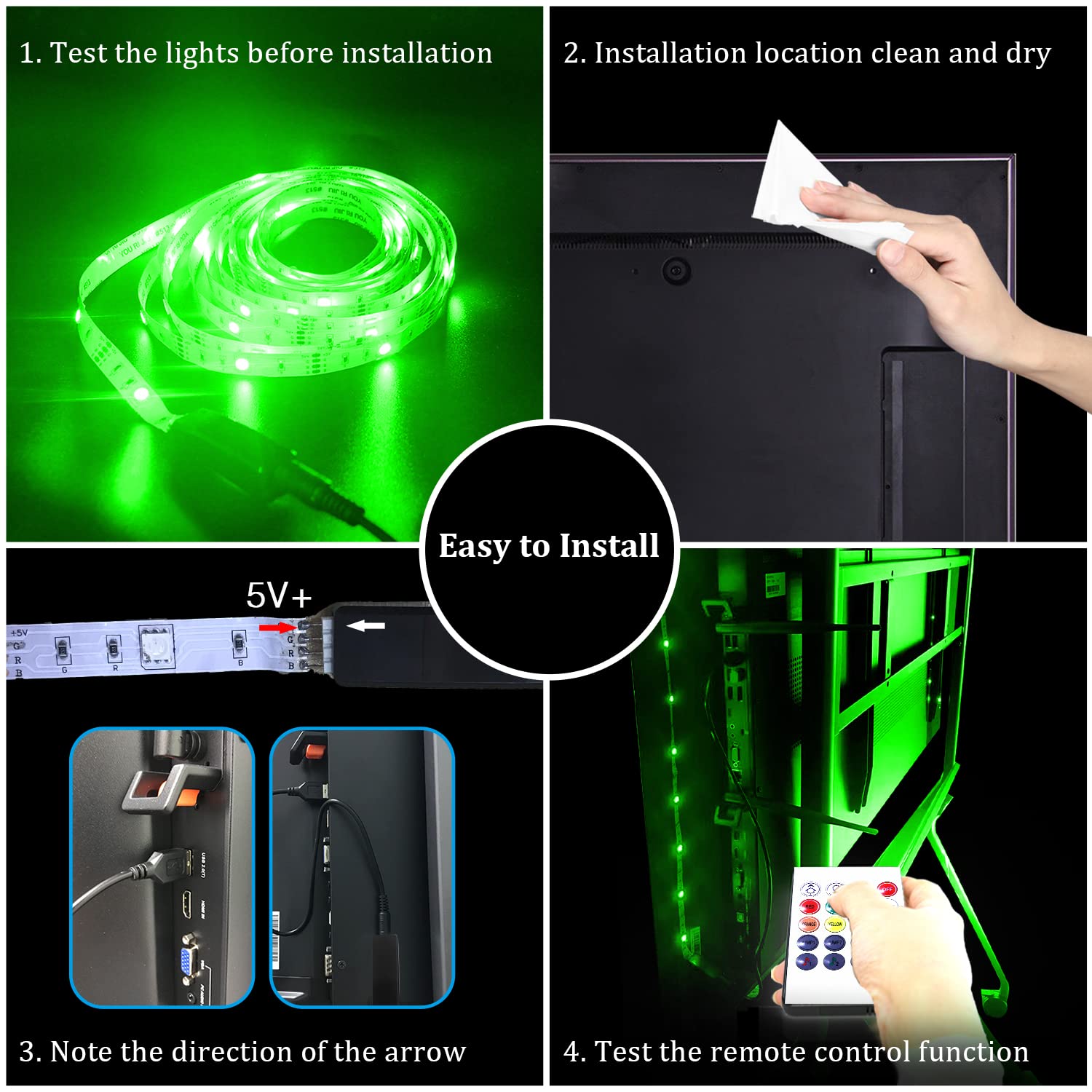 Daybetter Tv Led Backlights, 8.2Ft Tv Light Strip For 32Inch Tv Led Strip Lights Usb With Remote, Led Lights Music Sync Rgb For