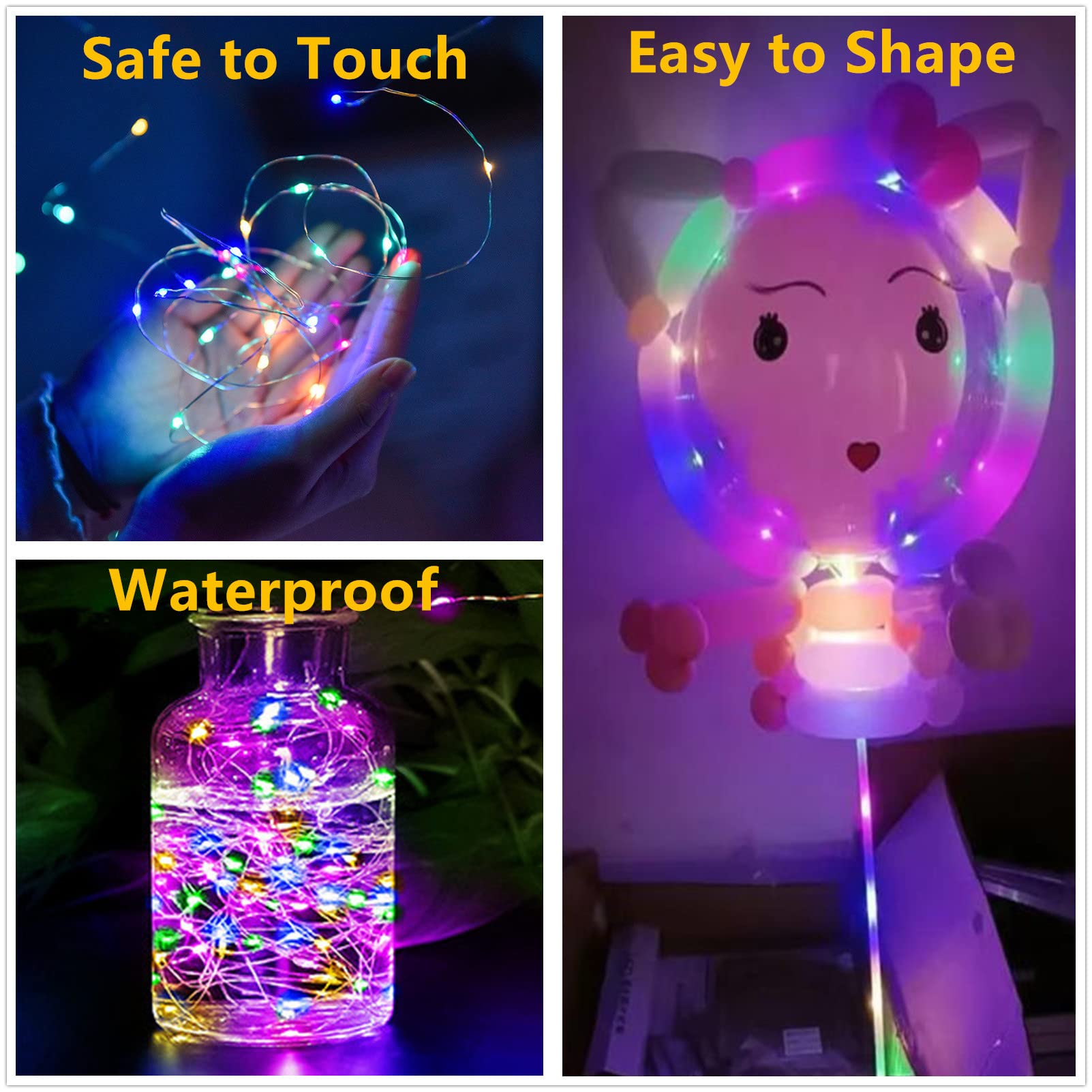 Ranlraka 7Ft Battery Operated String Lights, 20 Led Fairy Waterproof Copper Wire, Multi-Colored, 2 Pack For Halloween & Christmas Decor