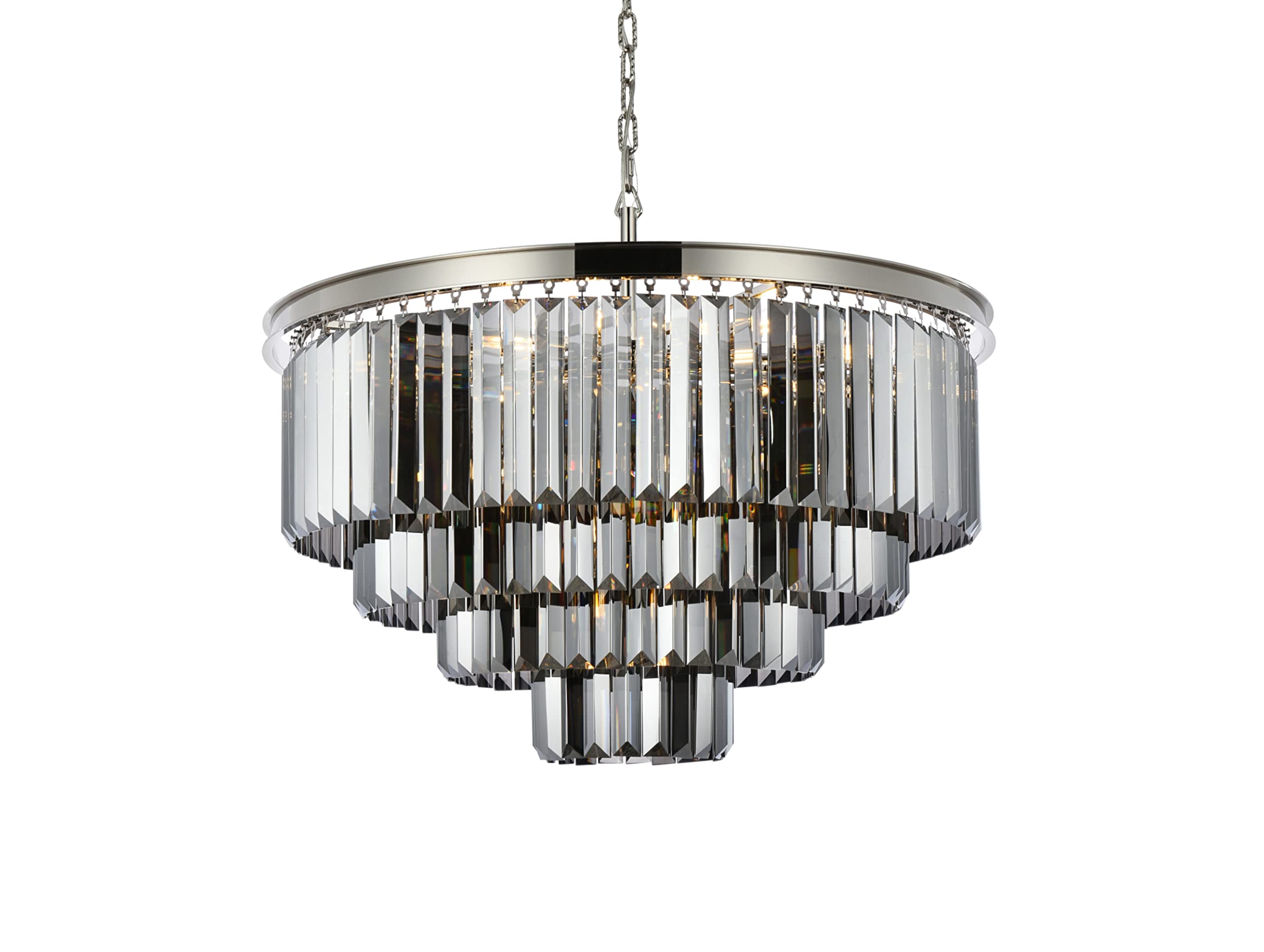 Urban Classic Sydney 17-Light Metal Royal Cut Chandelier - Polished Nickel