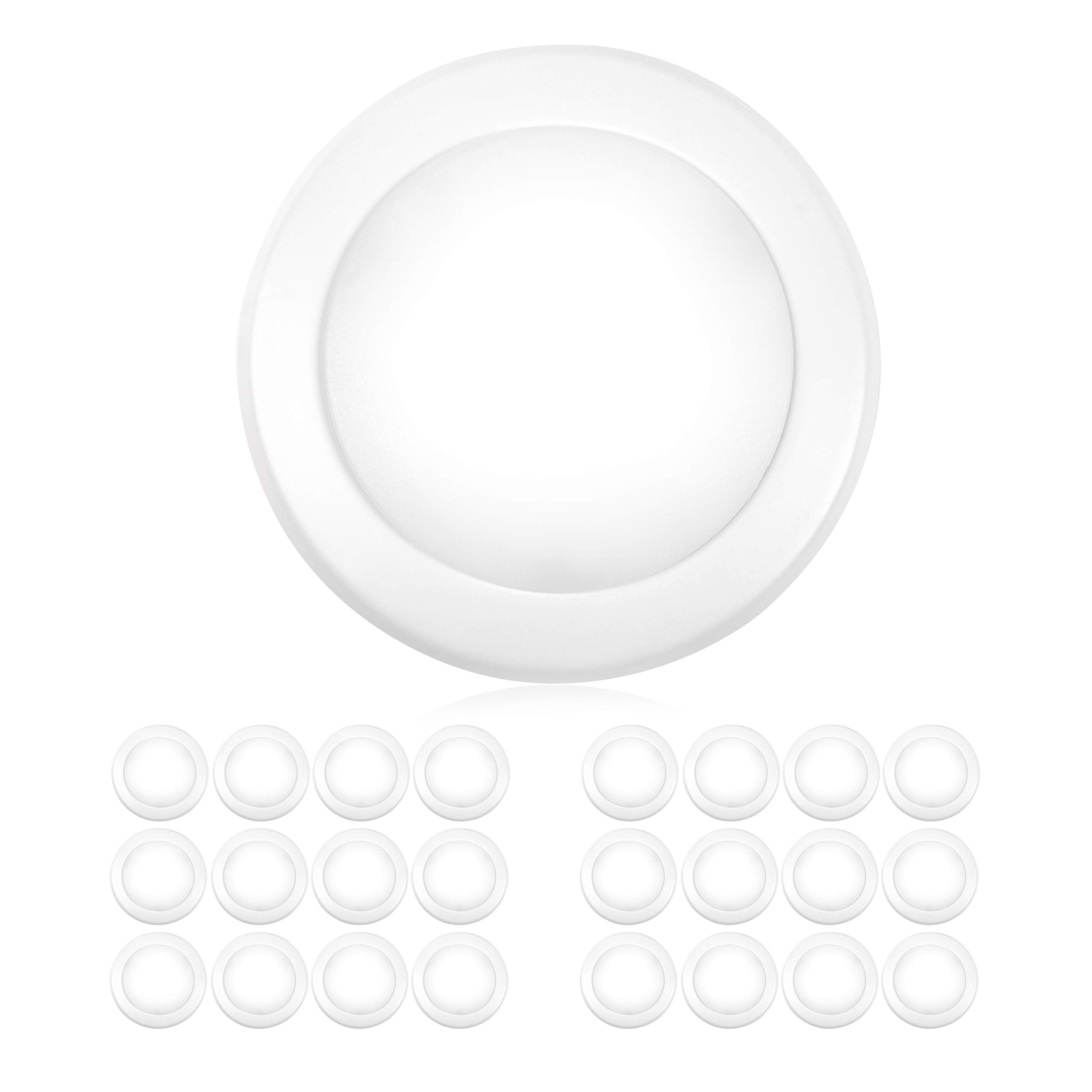 Parmida LED Disk Light 5/6 Inch Dimmable 15W, 3000K Soft White, 24 Pack, UL Listed, Metal, Recessed Retrofit, 1050
