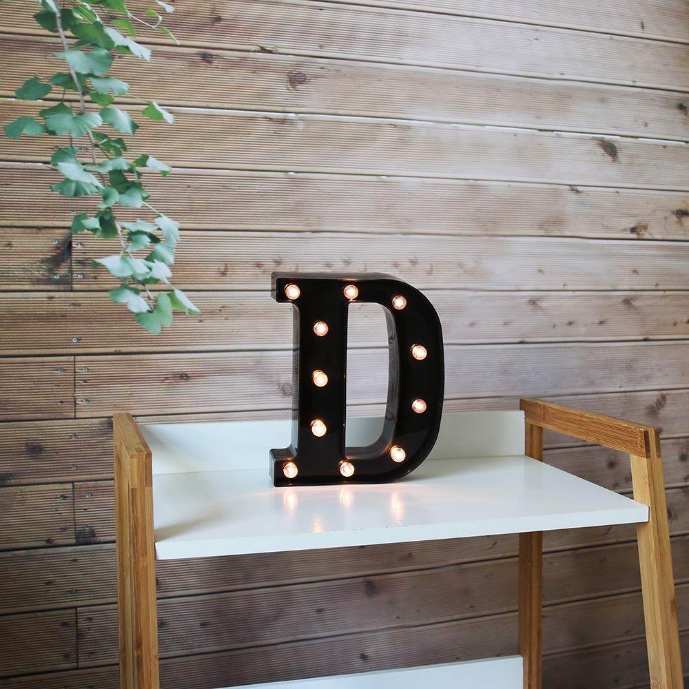 OYCBUZO Light Up Black Alphabet Marquee Letters Sign - LED Night Light for Home Bar, Christmas, Birthday, Wedding Decorations