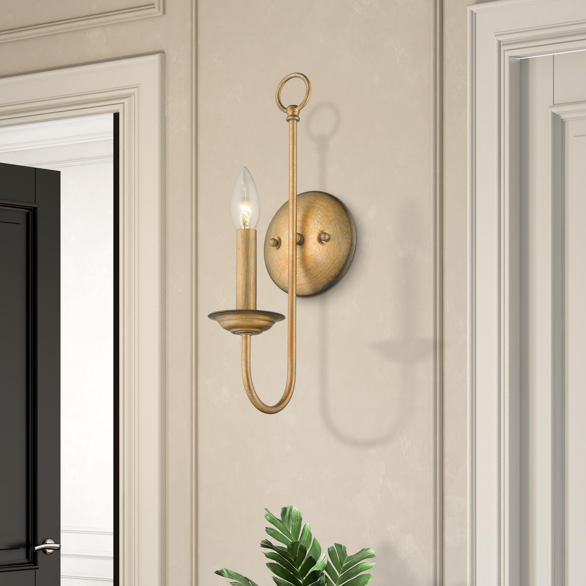 Livex Lighting 42681-07 Steel Wall Sconce For Home Decor; Stylish Wall Decor, 1 Light Fixture Bronze Finish