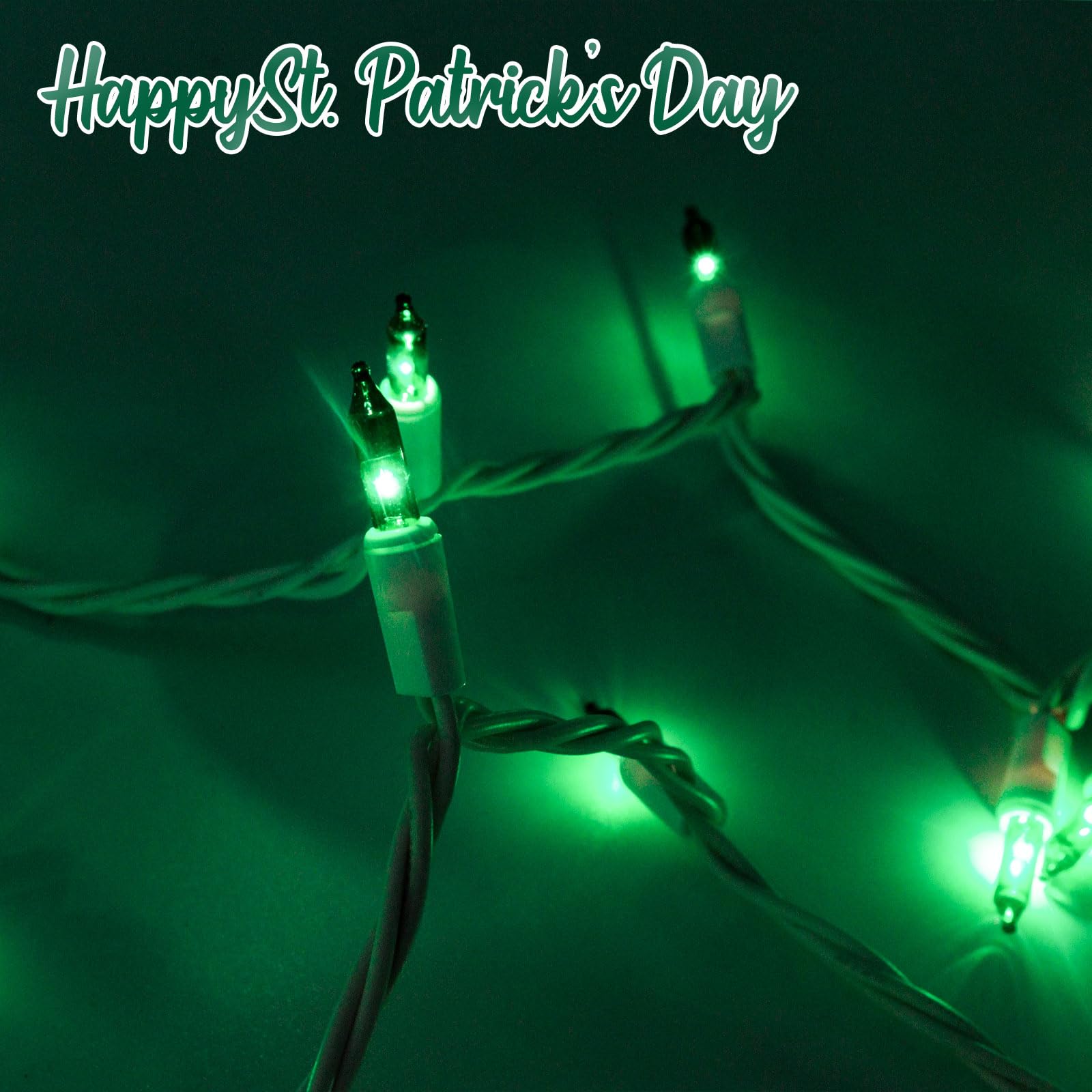 Cxlho St. Patrick'S Day Mini String Lights Green Christmas Lights, 50Ft 200 Incandescent Bulbs Green Lights With White Wire For