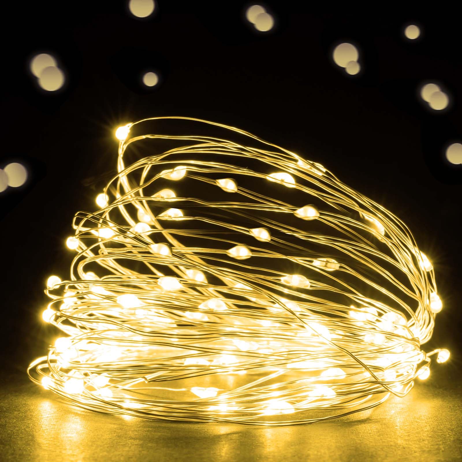 Ehome Fairy Lights USB Powered Fairy Lights Plug in 66ft 200 Led String Lights Decorative Lights for Bedroom Indoor Christmas Wedding Party Patio Window (Warm White)