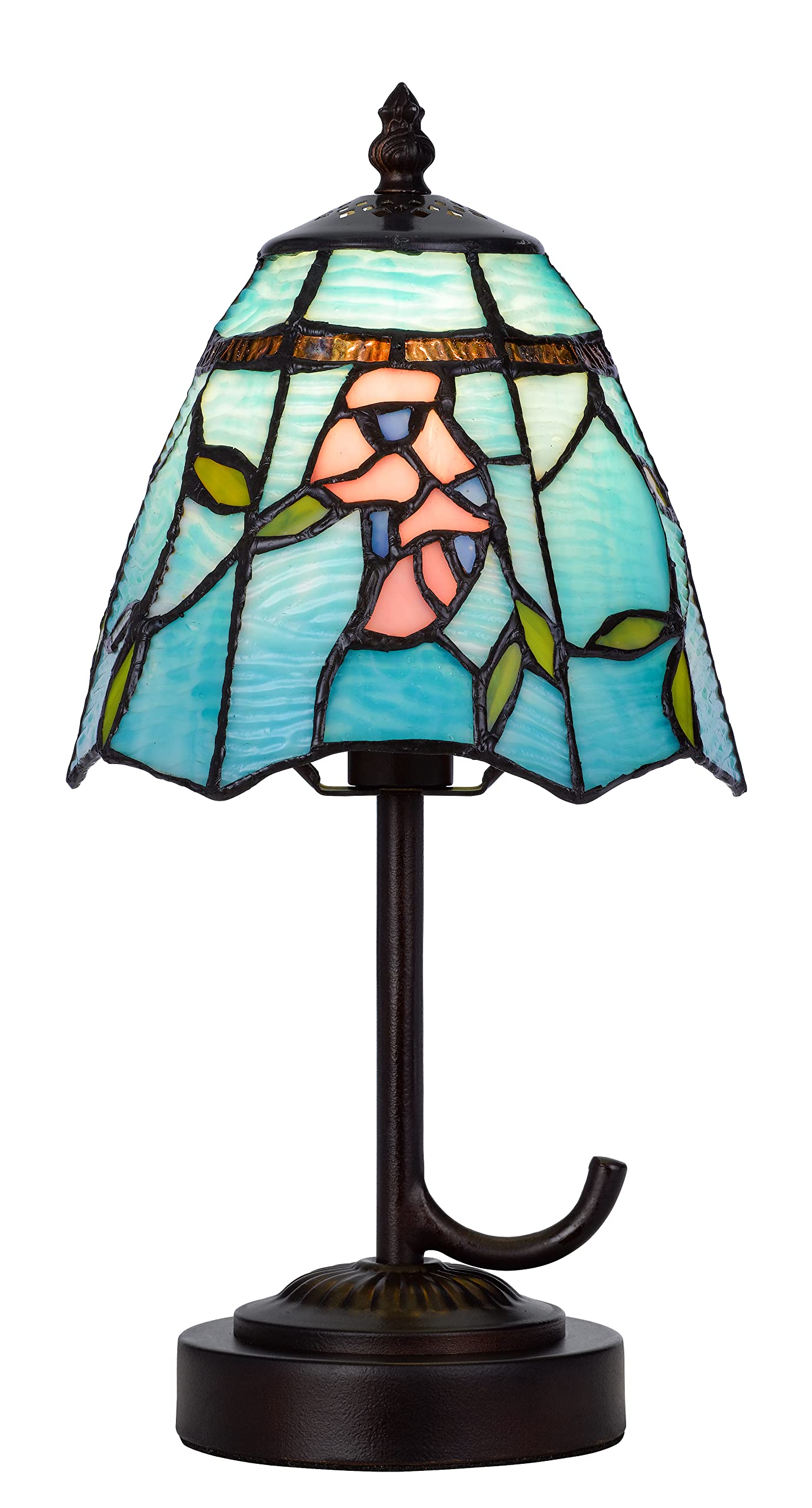 Cal Lighting Tiffany Accent Lamp, 40W Metal and Resin, Dark Bronze, Model BO-3117AC