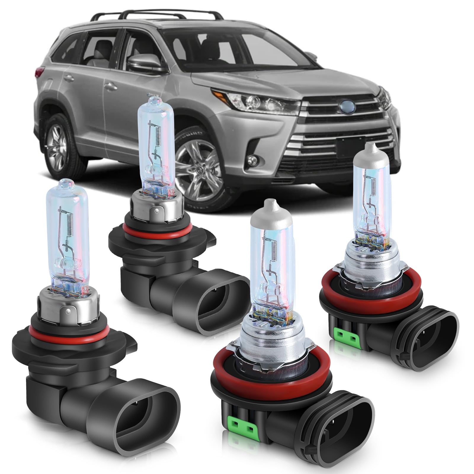 XRDHJI Fit for Toyota Highlander 2011-2020 High Performance Halogen Headlight Bulbs,9005 High Beam + H11 Low Beam Headlamp Repla
