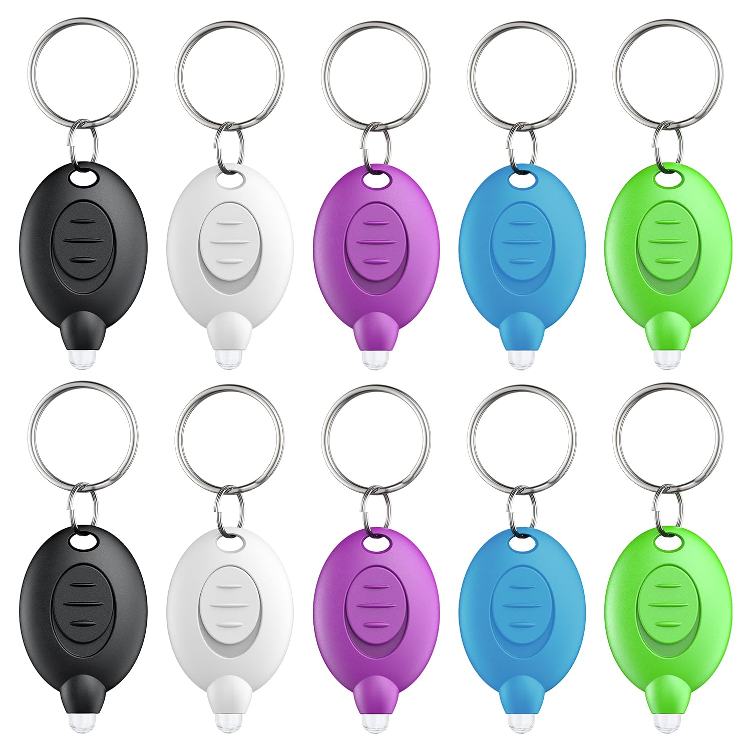 Uniclife 10 Pack Led Keychain Flashlight, 12 Lumen, Ultra Bright, Multi-Colored, Battery Powered, Model Uniclife-3050