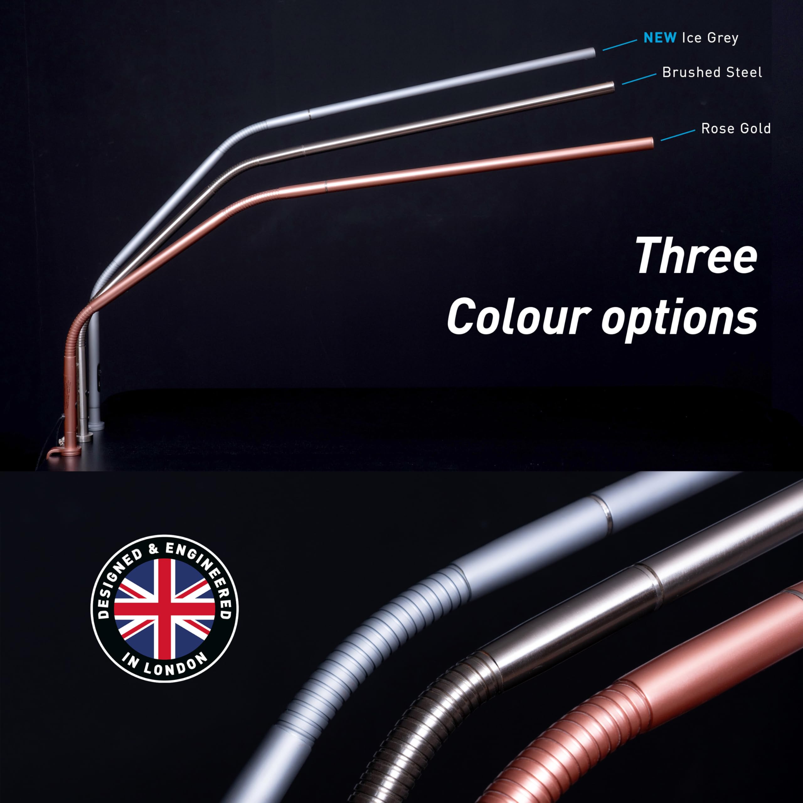 Daylight Slimline 4Led Table Lamp In Brushed Steel - 6,000K, 3,200 Lux, 4 Brightness Levels, Usb-C Charging Port, Anti-Glare Dif