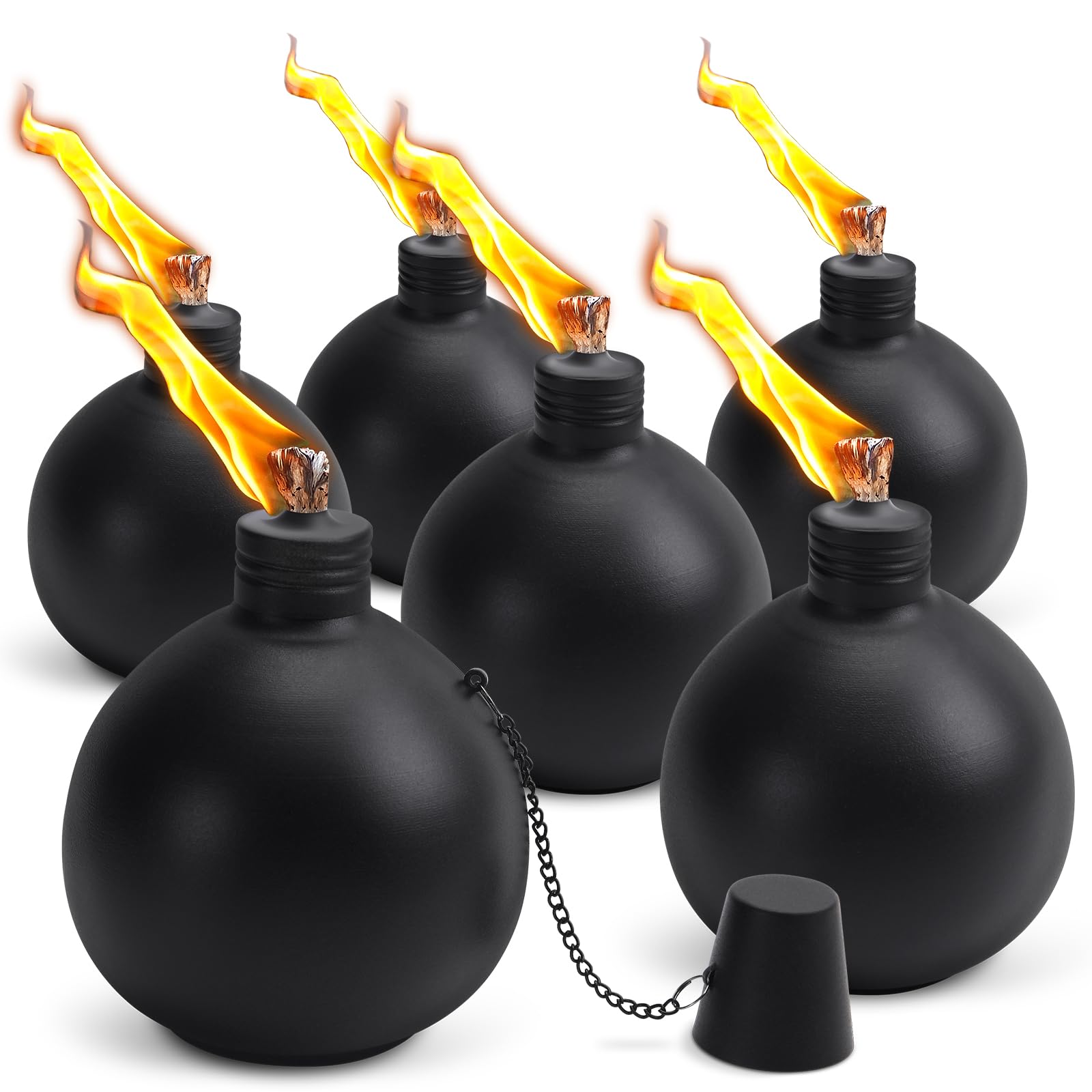 Mqkiwao 6 Pack Citronella Tabletop Torches  25 Oz Table Top Torches For Outdoor  Metal Oil Burner Candles  Garden Torches With Fiberglass Wick For Yard  Patio  Deck  Garden  Party  Landscape.