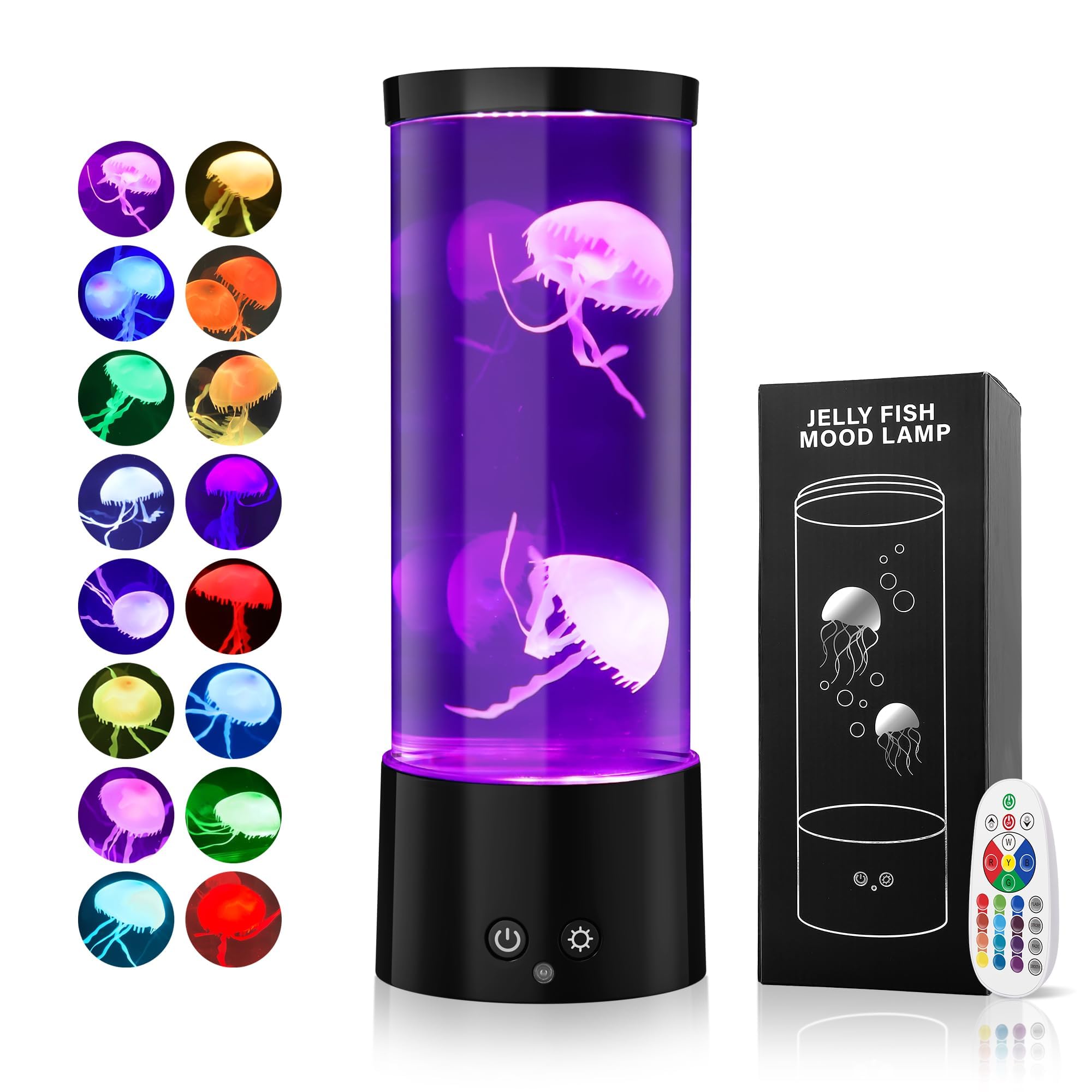 Guardwee Jellyfish Lamp With 17 Light Effects - Mood Table Lamp Night Light With Remote, Jelly Fish Tank Aquarium For Living Roo