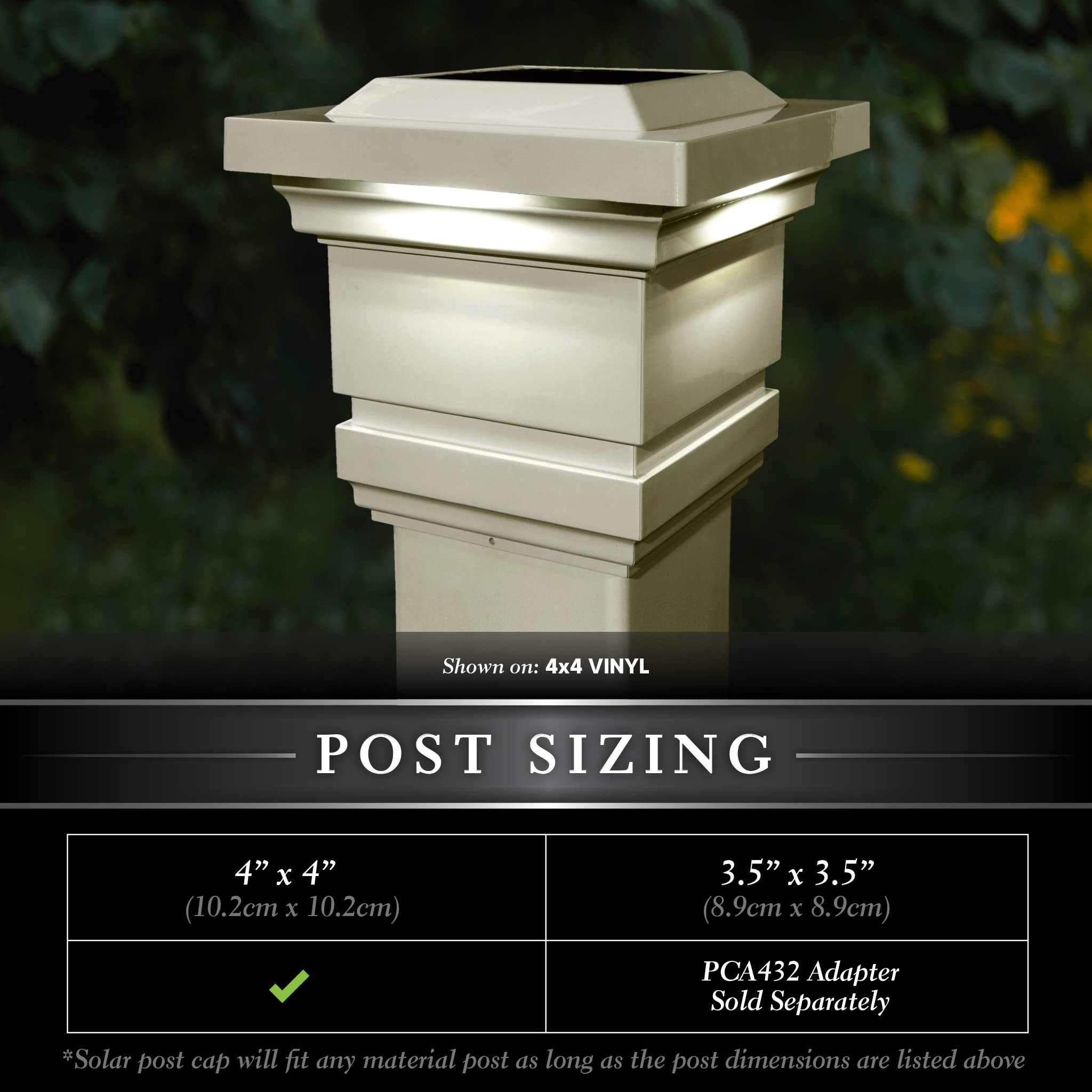 Classy Caps Sl074T Pvc Solar Post Cap, 4" X 4", Tan