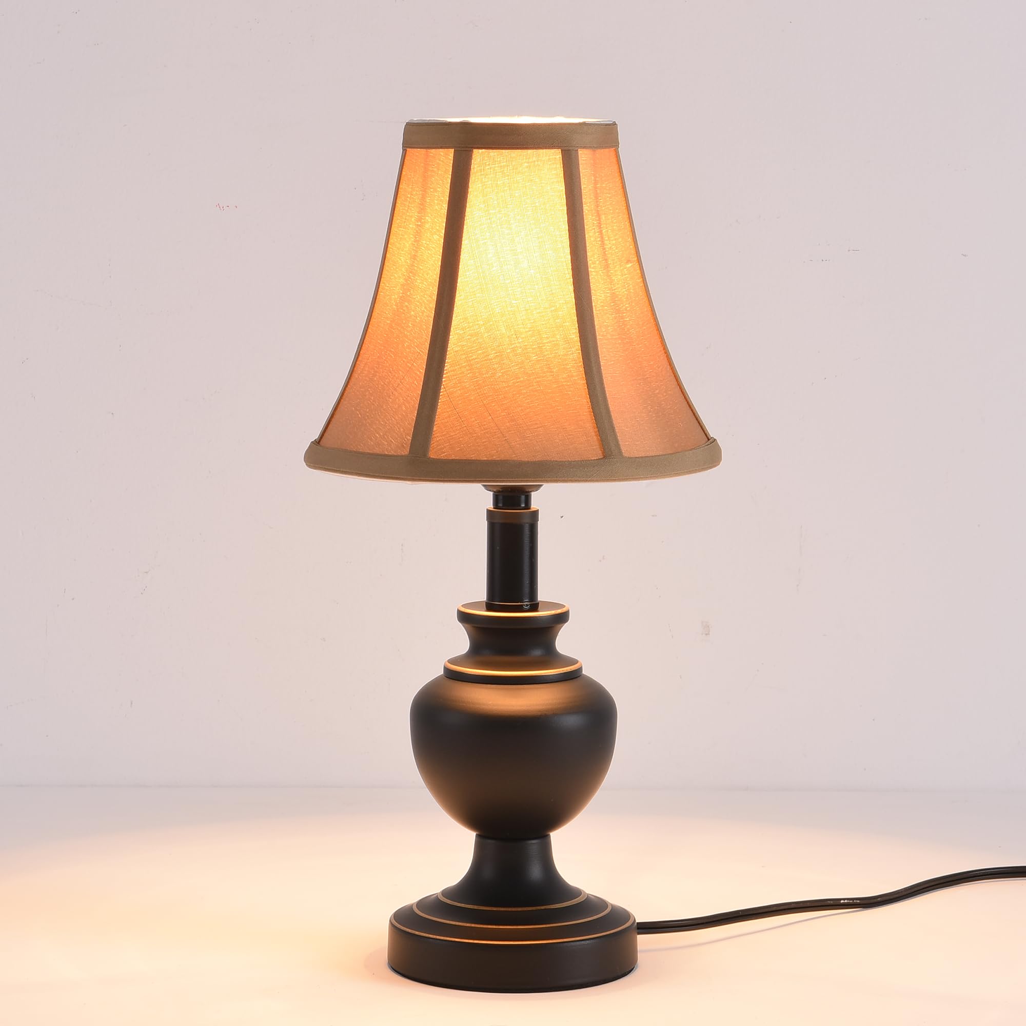 Smeike Traditional Table Lamp, Desk Lamp For Living Room With Fabric Shade, Vintage Bedside Lamp Bronze Brown Finish For Bedroom