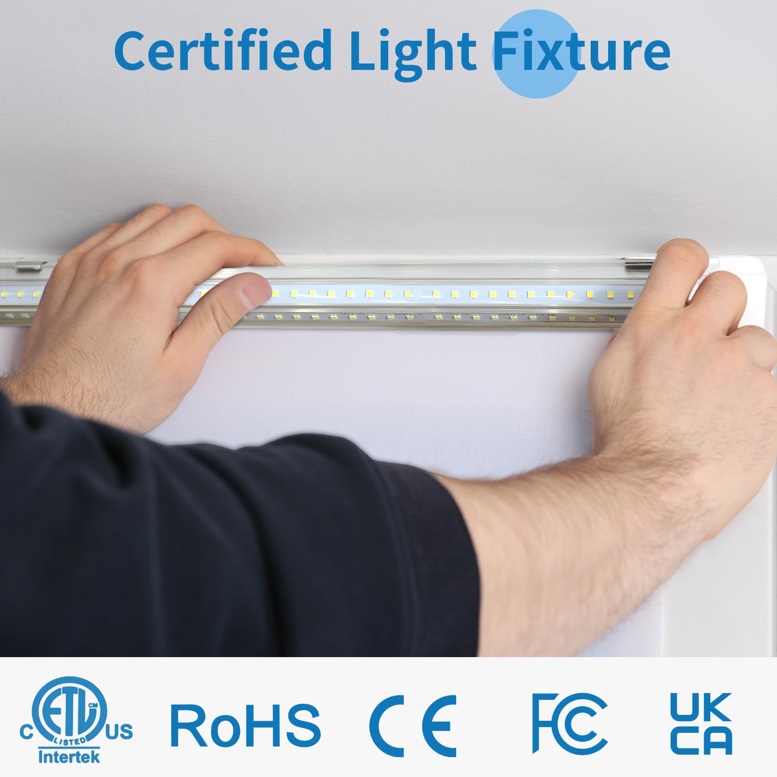 SHOPLED 4FT LED Shop Light, 40W 5500LM, Linkable V-Shape T8 Tube, 12-Pack, Aluminum, ETL Listed