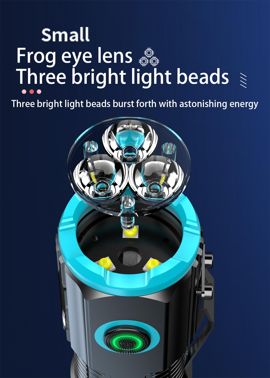 E-Shidai Mini Multifunction Rechargeable Multi Function 1000 Lumens Led Flashlight, With Emergency Strobe Light And 1200 Mah Bat
