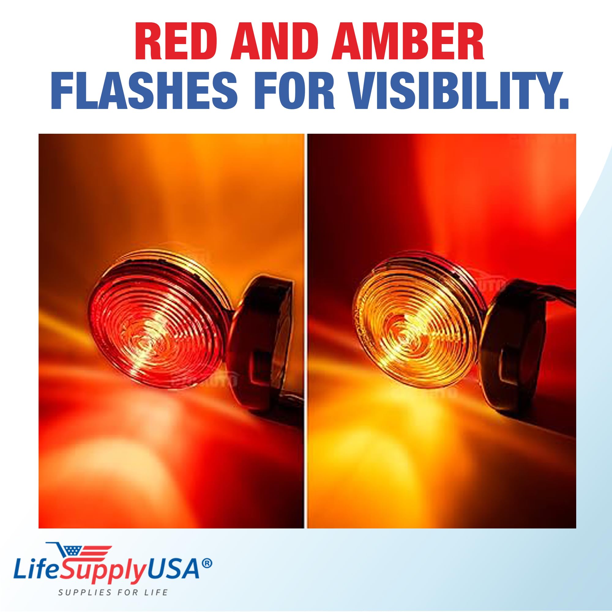 LifeSupplyUSA 12V Magnetic Trailer Tow Light Kit - Black, Regular Bulb for Auto, Boat, RV, Trailer Lighting Solutions