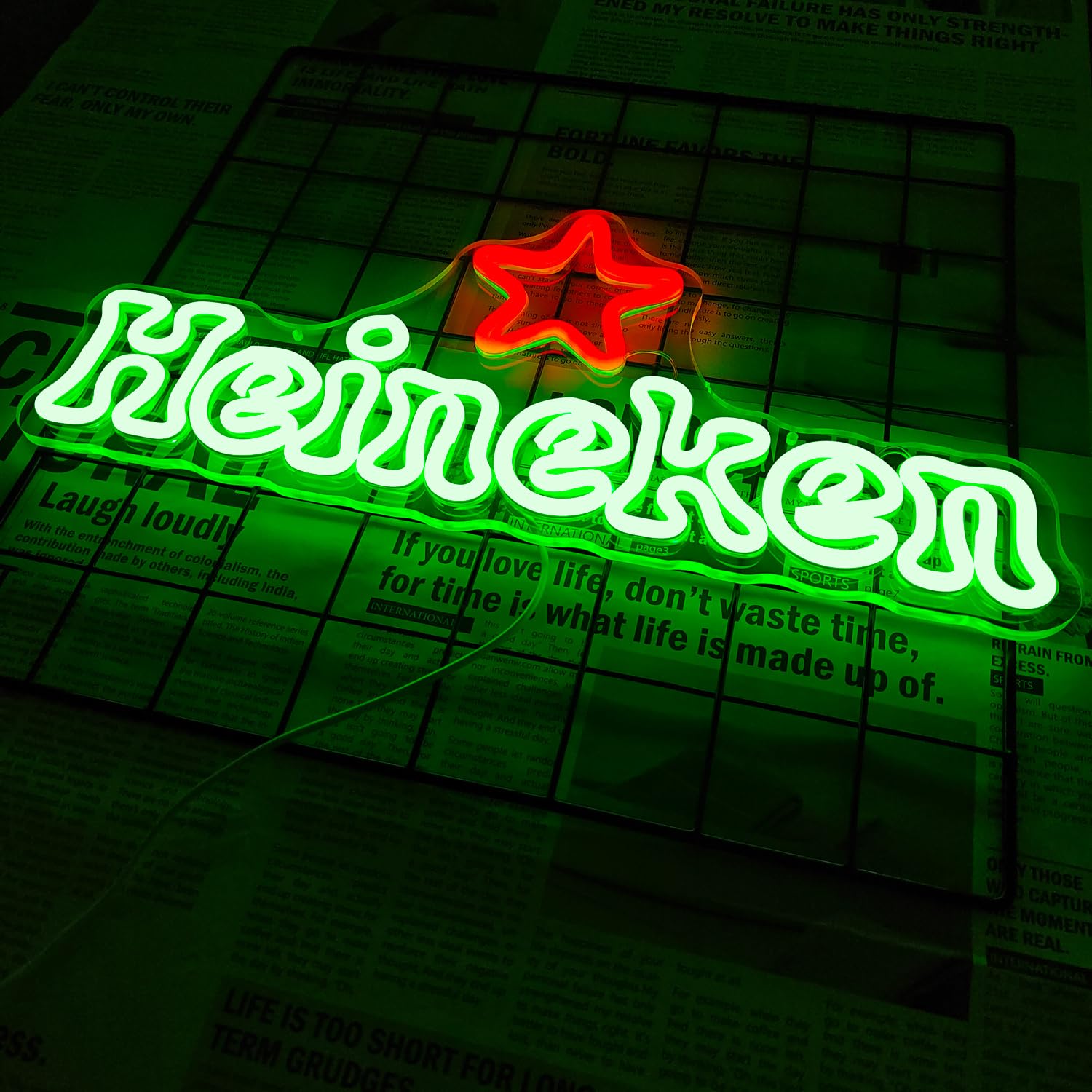 JooeTuu Green Dimmable Beer Neon Sign - Light Up Wall Decor for Home Bar, Man Cave, Pub, Bistro - Perfect Beer Club Lighting