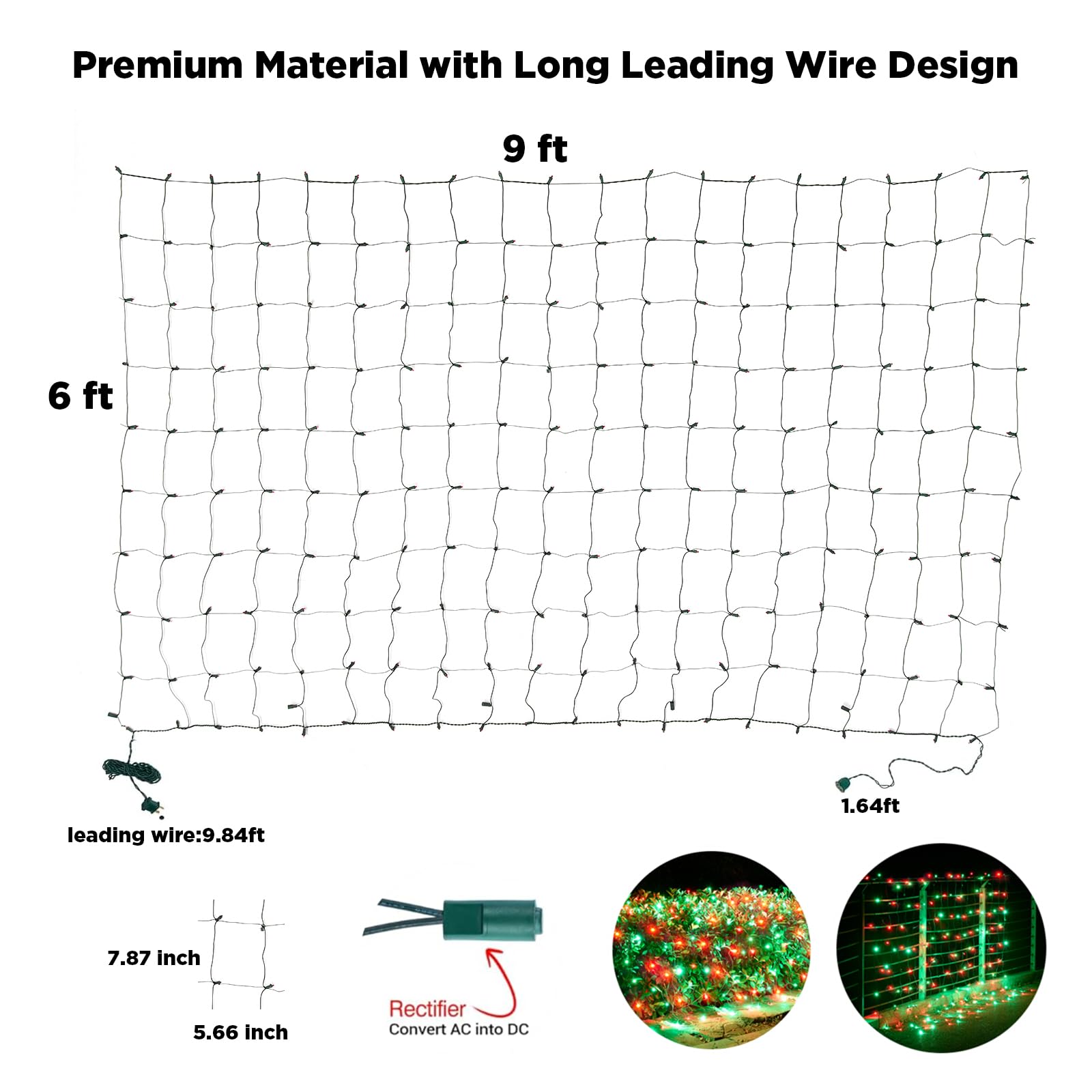 Led Net Lights Christmas Lights Outdoor 200Leds 9Ftx6Ft Upgraded Red And Green Christmas Net Lighting  Waterproof Ul Listed Outdoor Indoor Large Mesh Net Light For Trees  Bushes  Shrubs Decorations