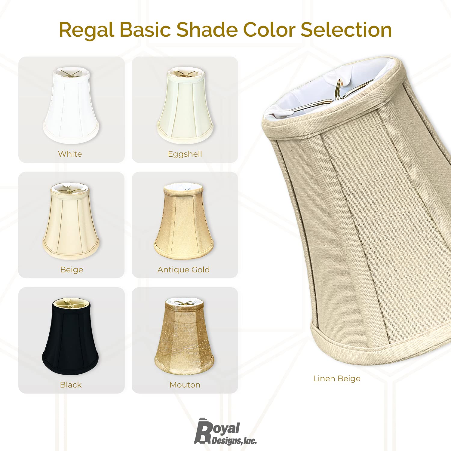 Royal Designs, Inc. ''True Bell Lamp Shade With Flame Clip, Linen Beige, 3'''' X 6'''' X 6.25'''''' (Bs-704Fc-6Lnbg)