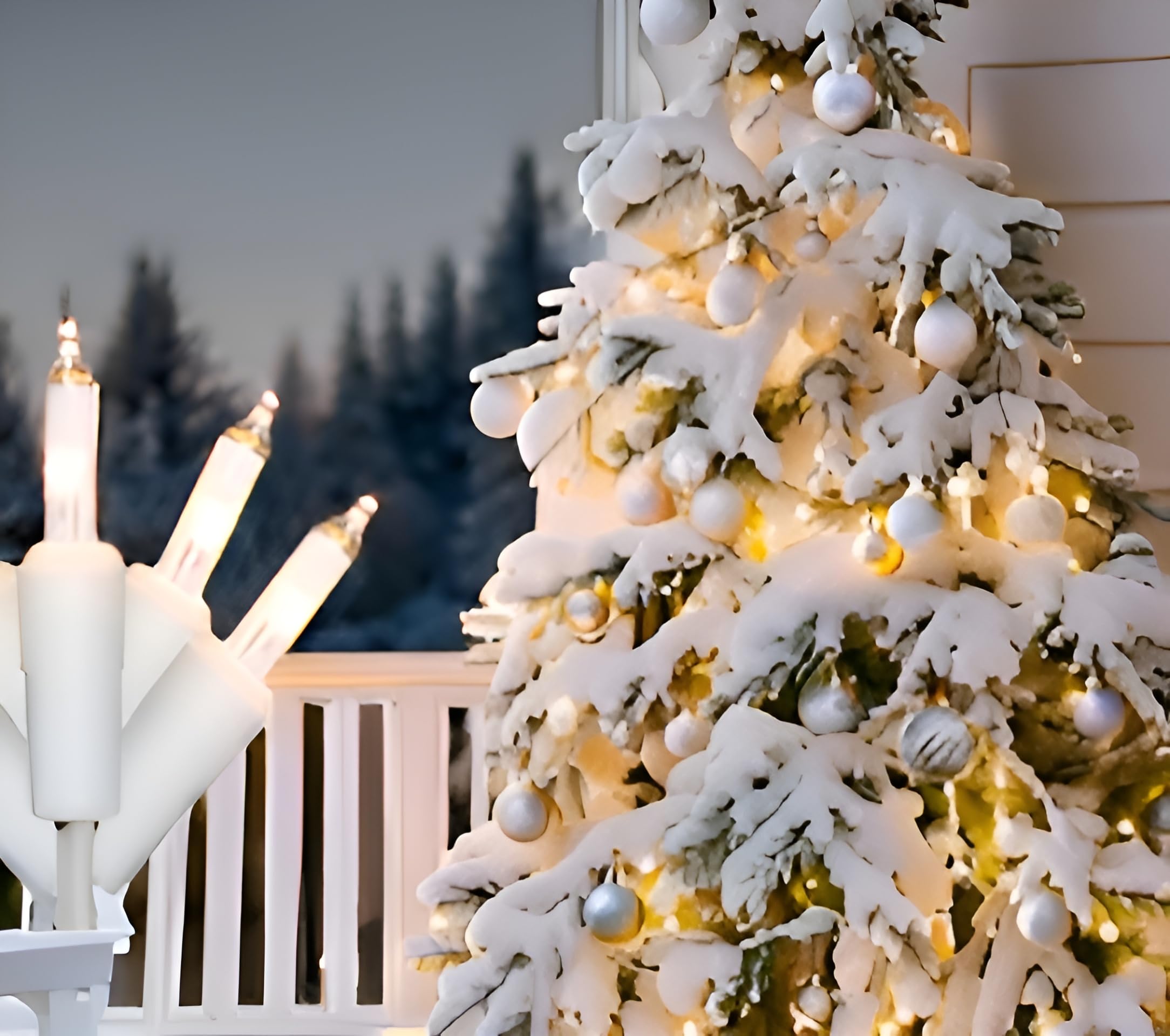 Lucky Shine 100 Led Warm White Christmas Lights, Ul Certified And Commercial Grade White Wire String Lights 35 Ft, For Indoor An