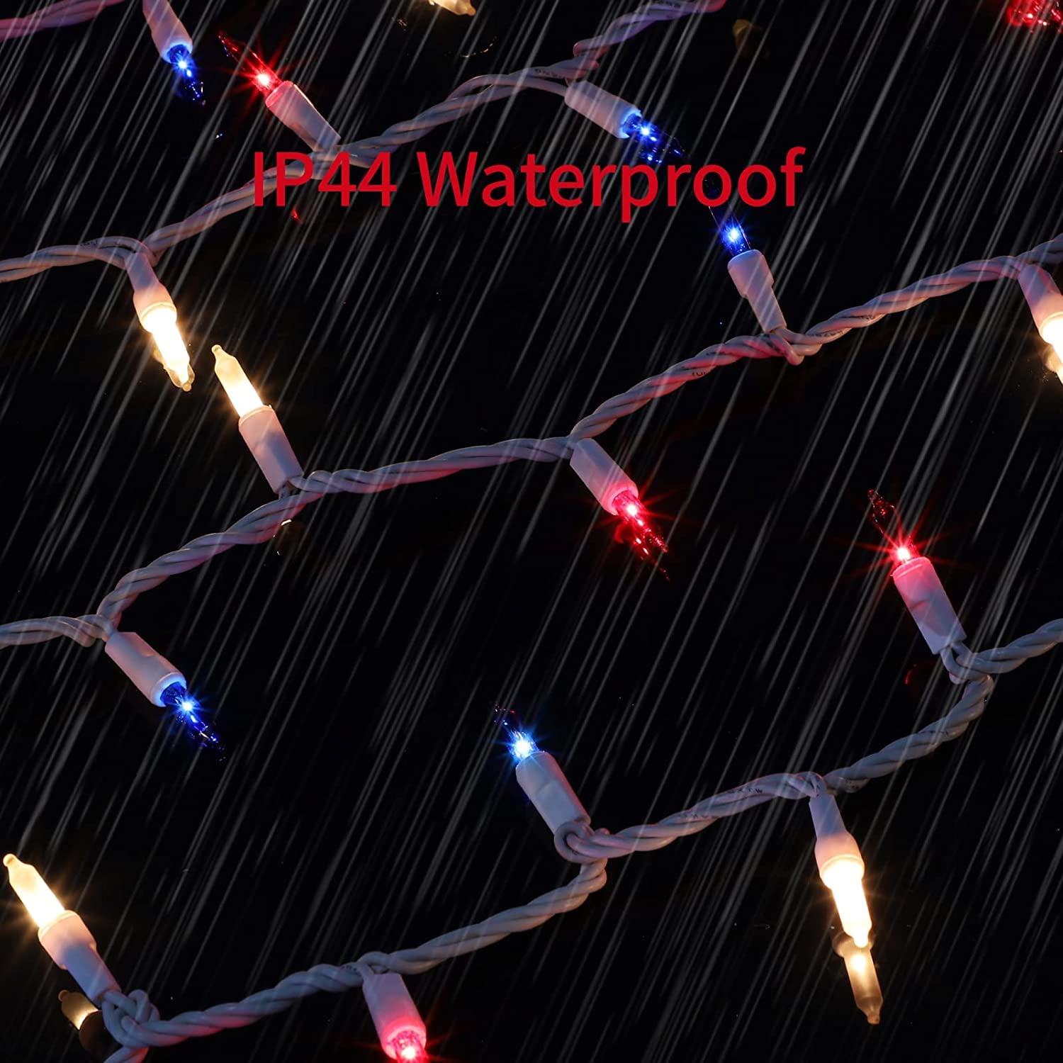 Glownova Patriotic String Lights, 100 Count 19.6 Ft July 4Th Mini White Wire Fairy Lights, 120V Ul Certified Connectable Incande