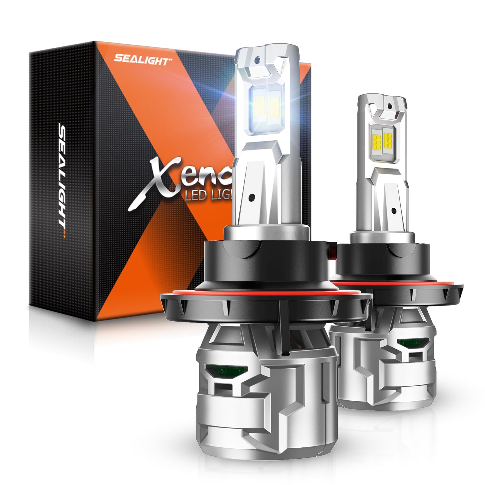 SEALIGHT H13 Fog Light Bulbs, 30000LM, 6500K Cool White, Aluminum, Mini Size, Pack of 2