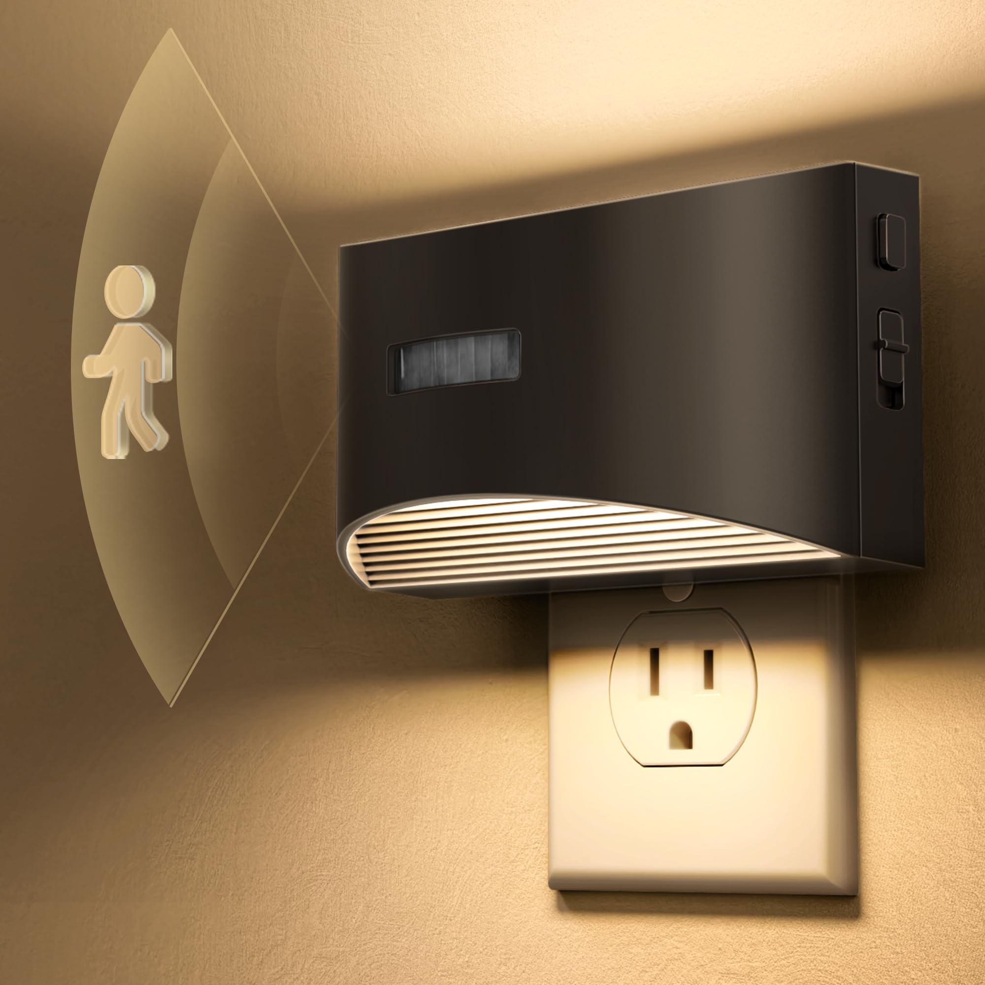 L LOHAS LED Motion Sensor Night Light, Night Lights Plug into Wall,Modern Motion Activated Night Light, Adjustable Brightness 15