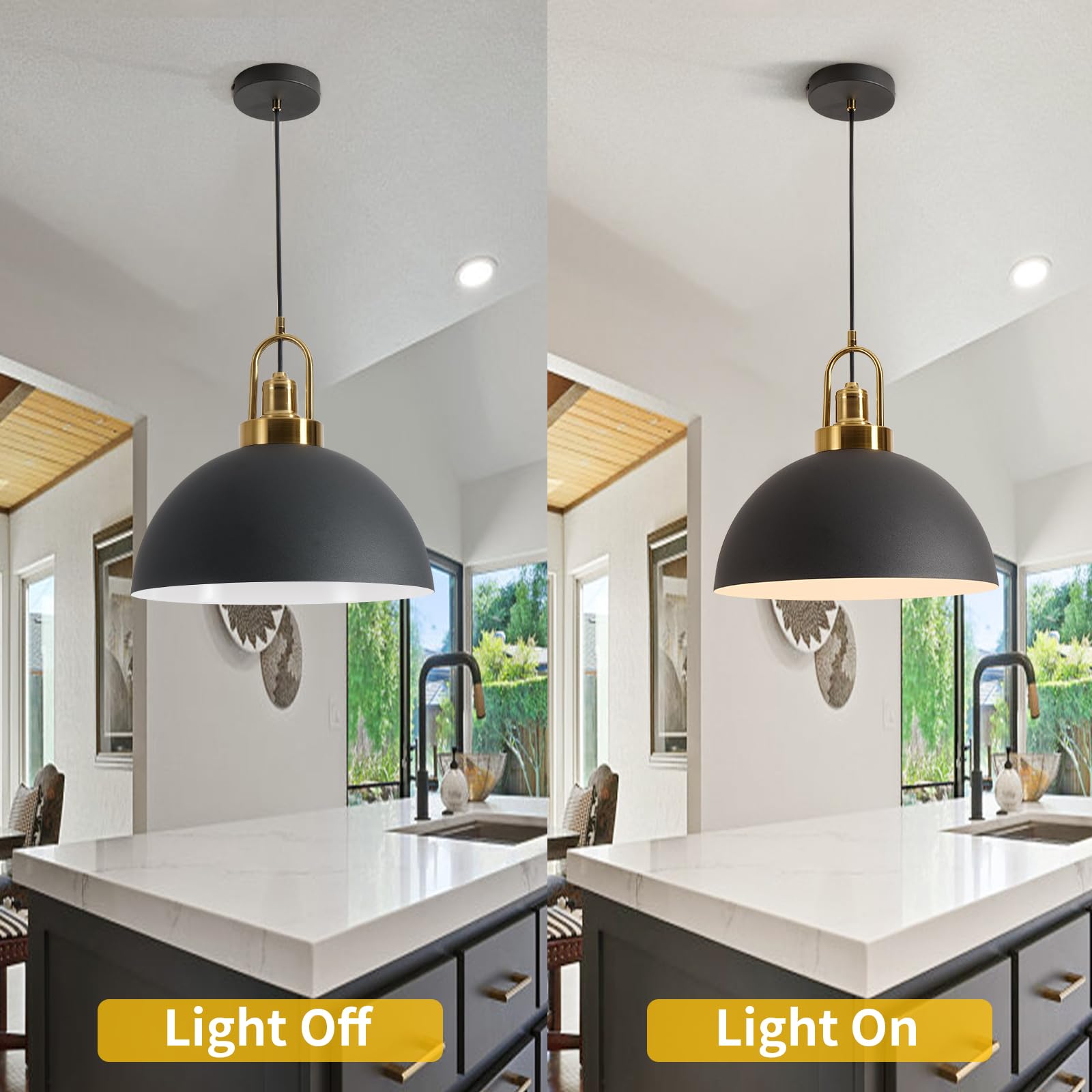 Yhanfengcy Vintage Industrial Black And White Iron Pendant Light,Hallway - Diameter 13.58 ''- Wire Length 78.74'',Copper Socket