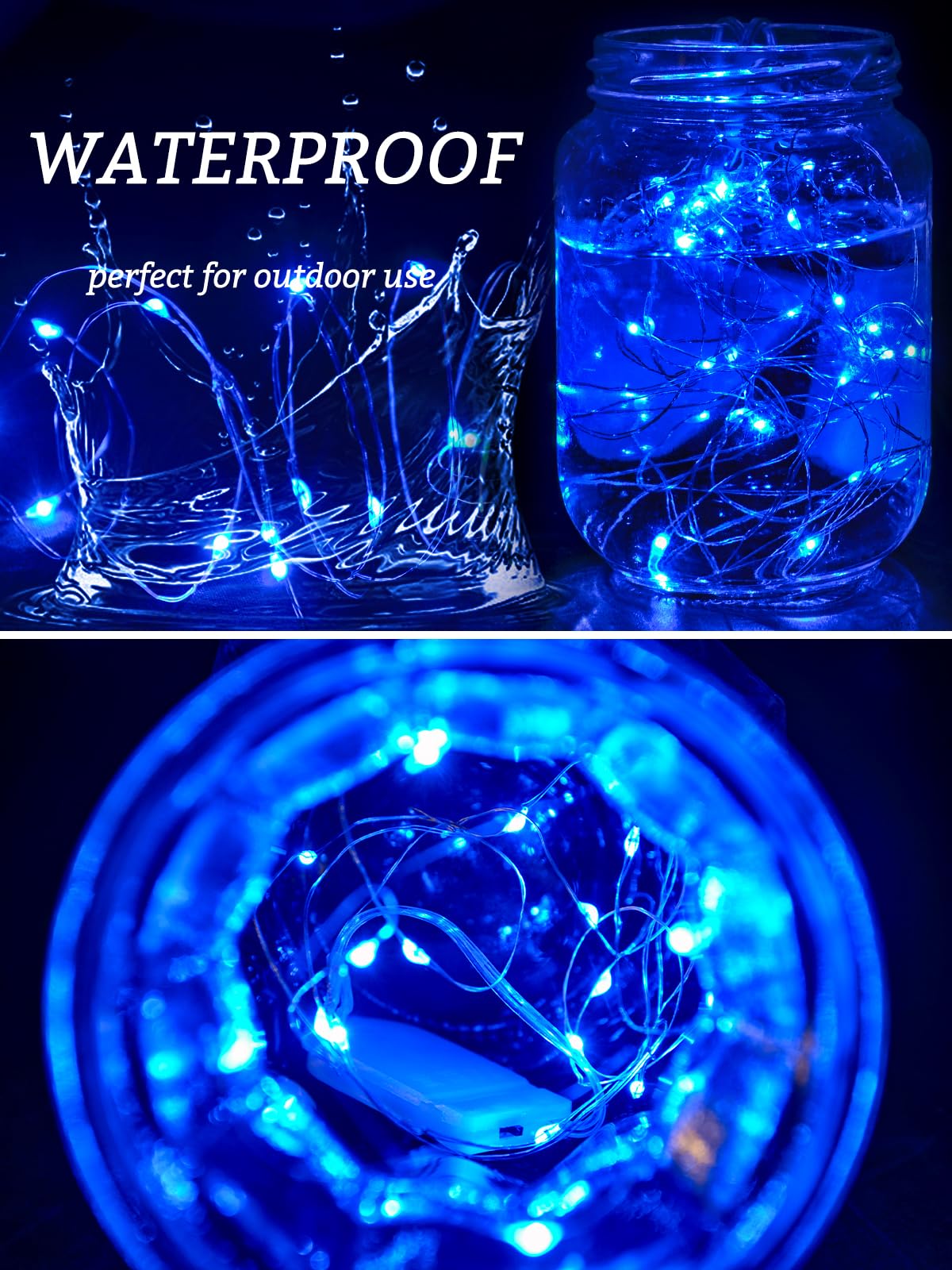 Fibevon Fairy Lights Battery Operated, 12-Pack 7.2Ft W/20 Led Mini Lights Waterproof String Lights For Mason Jar/Centerpiece Table/Bedroom/Wedding/Valentines/Christmas Decoration