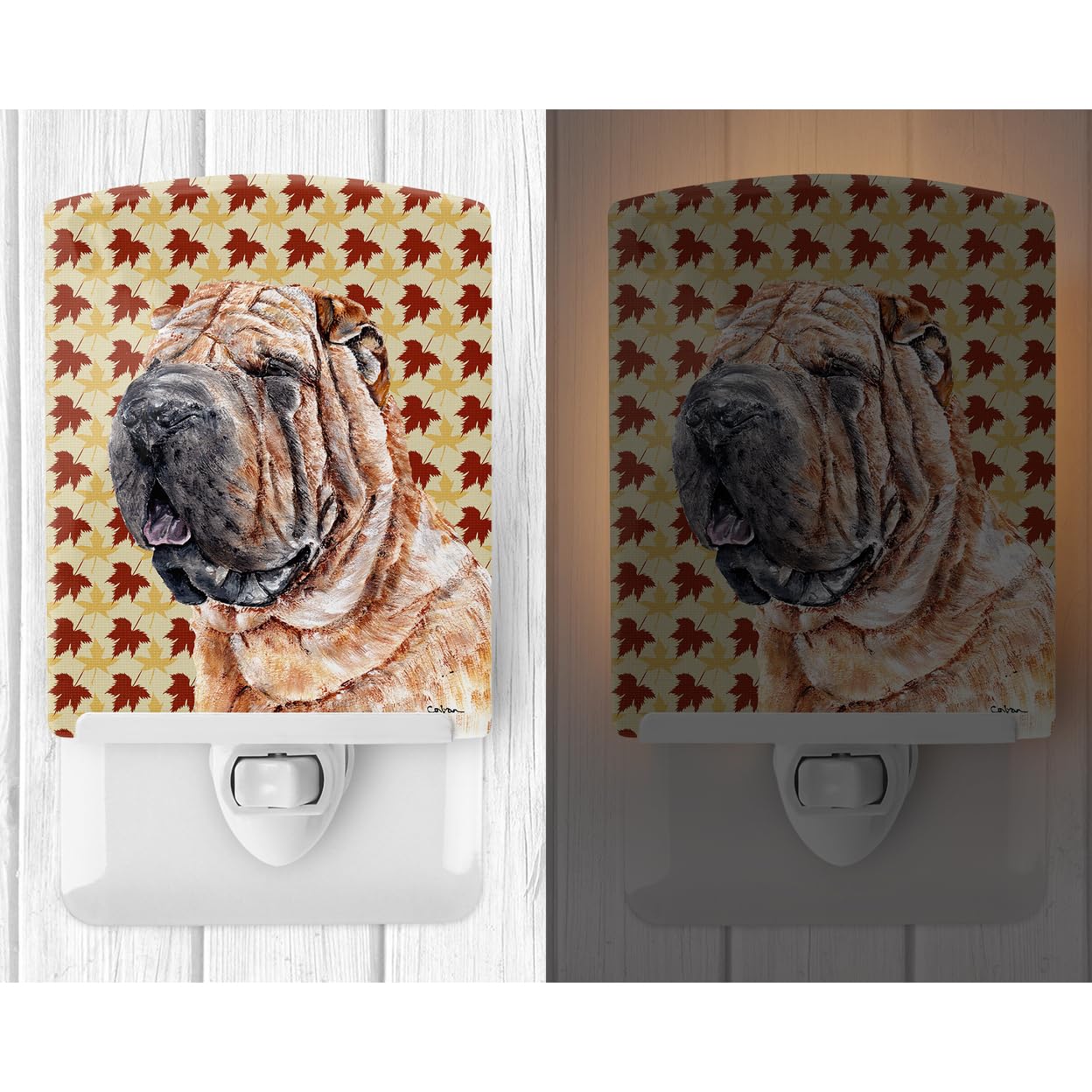 Carolines Treasures Ceramic Night Light, Shar Pei Design, UL-Certified, 6x4x3in, Multicolor, Model SC9671CNL