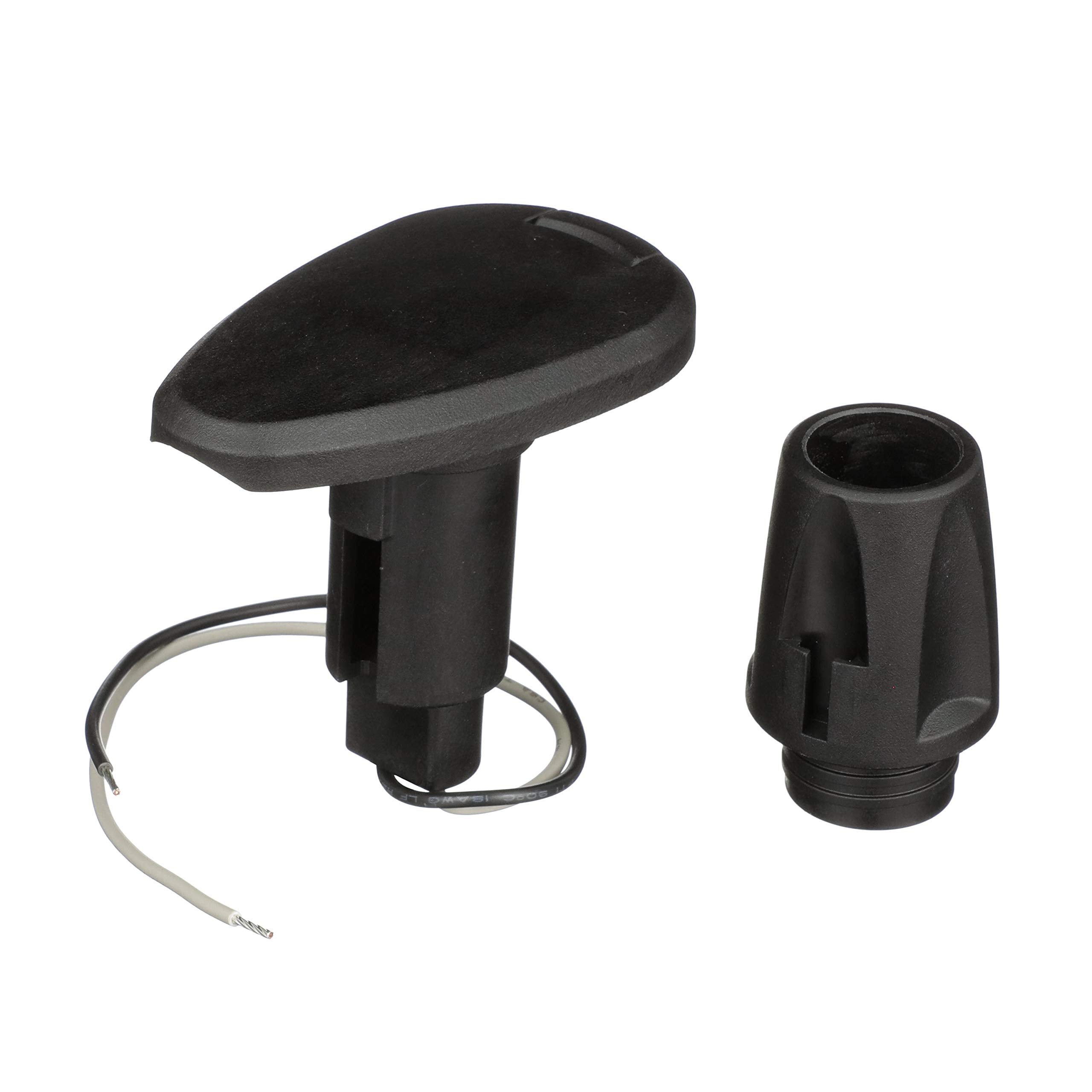 Attwood 910T2Pb-7 Lightarmor 910R Series Teardrop Plug-In Light Base - For All-Around Pole Light, 2-Pin, Black Composite Cover