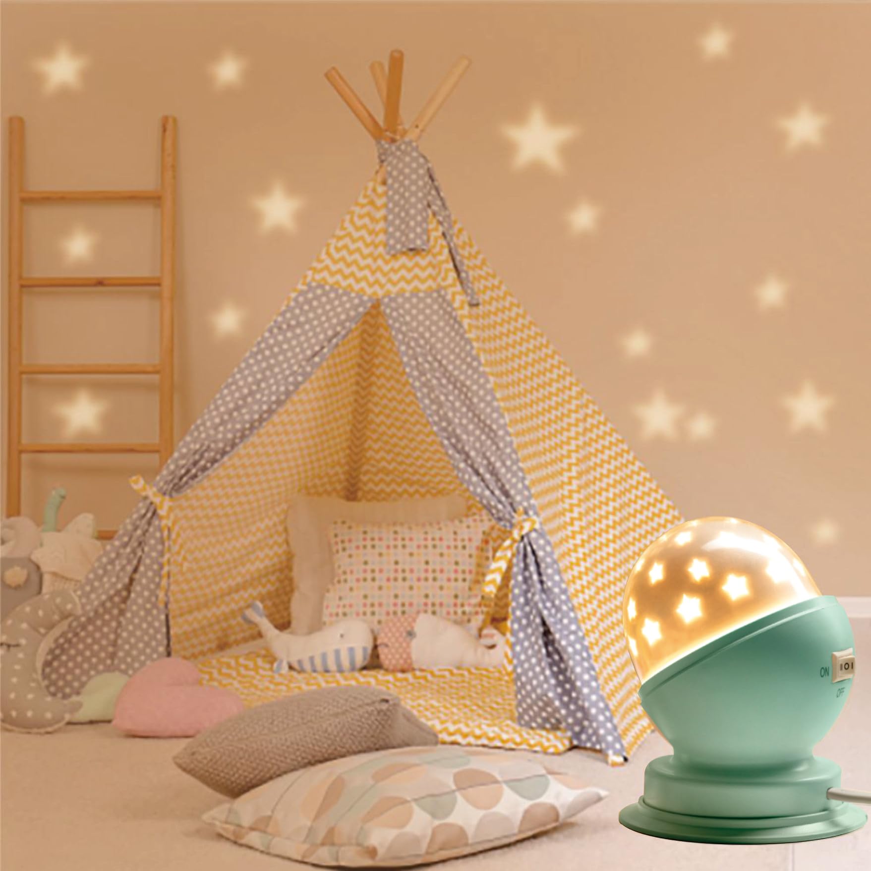 Toyunia Star Night Light For Kids Star Night Light For Kids Bedroom Girls Night Light Starry Night Light Projector Plug In Night Light For Kids With Timer (1 Pack, 3000K Warm White,Green)