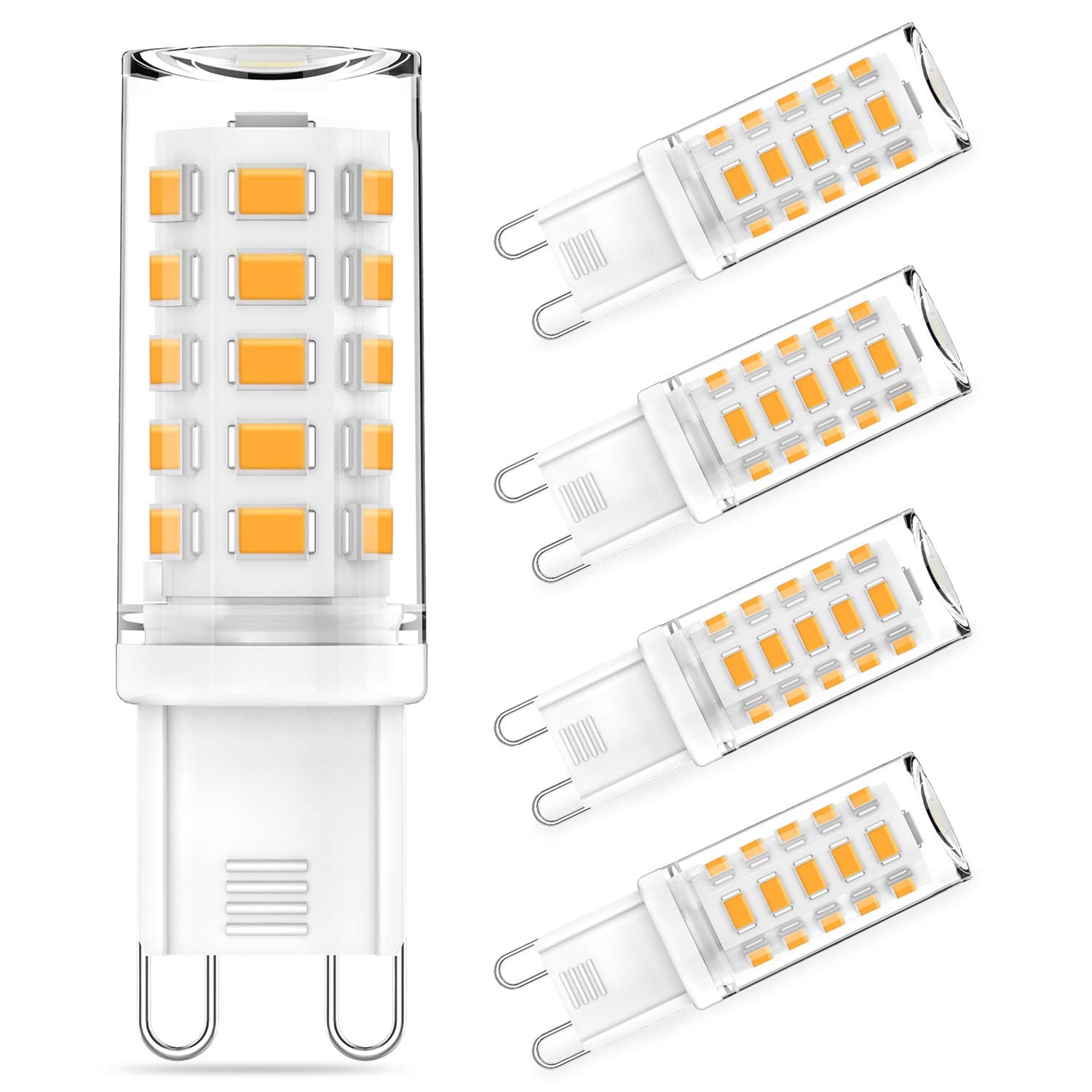 Klg G9 Led Light Bulb 4W 40W G9 Halogen Replacement,G9 Bi Pin Base Bulbs,G9 Led Bulbs Warm White 3000K 400Lm Ac120V,360 Beam Ang