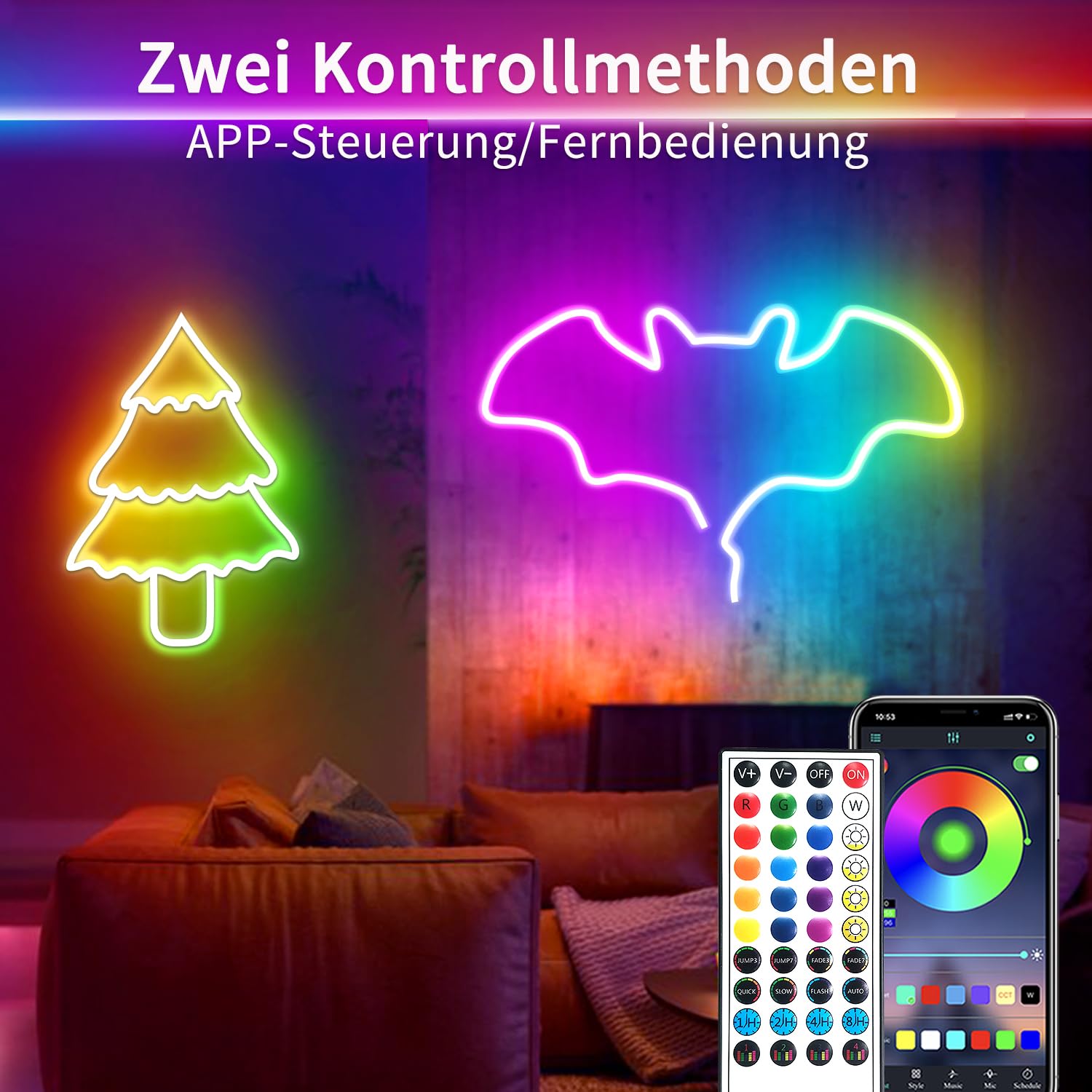 Segrass Neon Led Rope Lights,132Ft Rgb Led Strip Lights, App Control/Ir Remote,Outdoor Ip65 Waterproof, Music Syncing, Flexible