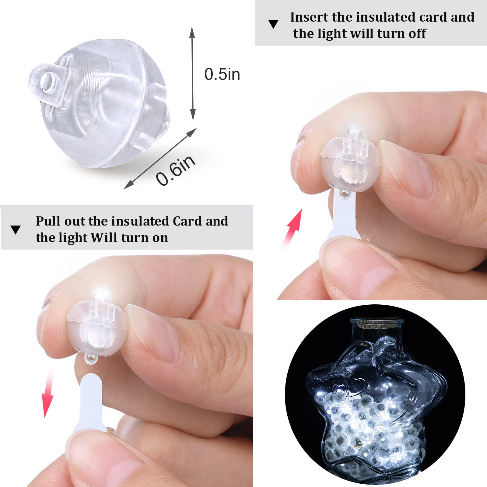 Aogist White LED Mini Ball Lights, 100 PCS, Paper, Model XL0615 for Party Decoration and Events