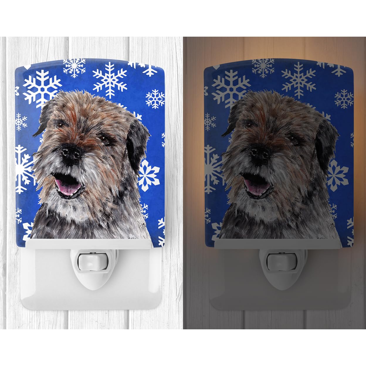 Carolines Treasures Ceramic Night Light, Border Terrier, UL-Certified, 6x4x3in, Multicolor, Model SC9599CNL