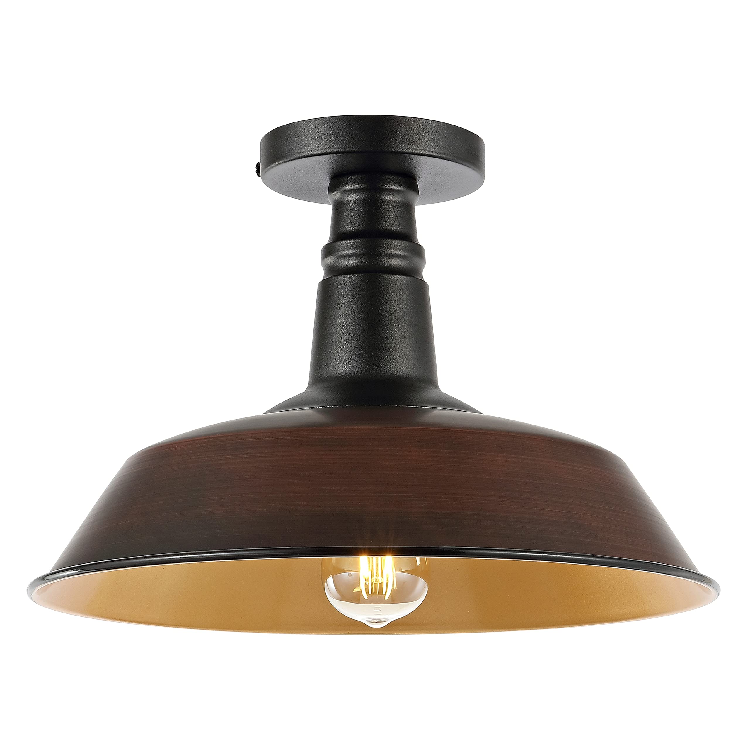 JONATHAN Y Camila 14in 1-Light LED Semi Flush Mount, Iron, Oil Rubbed Bronze/Copper, Model JYL7617G