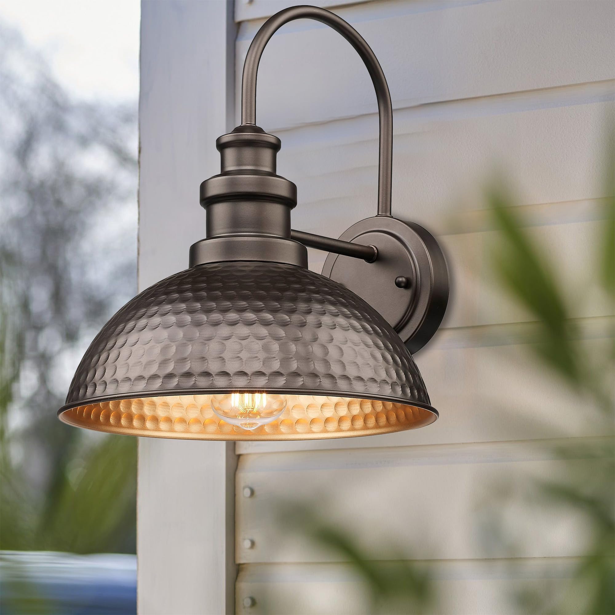 Casia Farmhouse Barn Lights - Rustic Wall Sconce, 2 Pack Oil Rubbed Bronze Outdoor Lighting Fixture