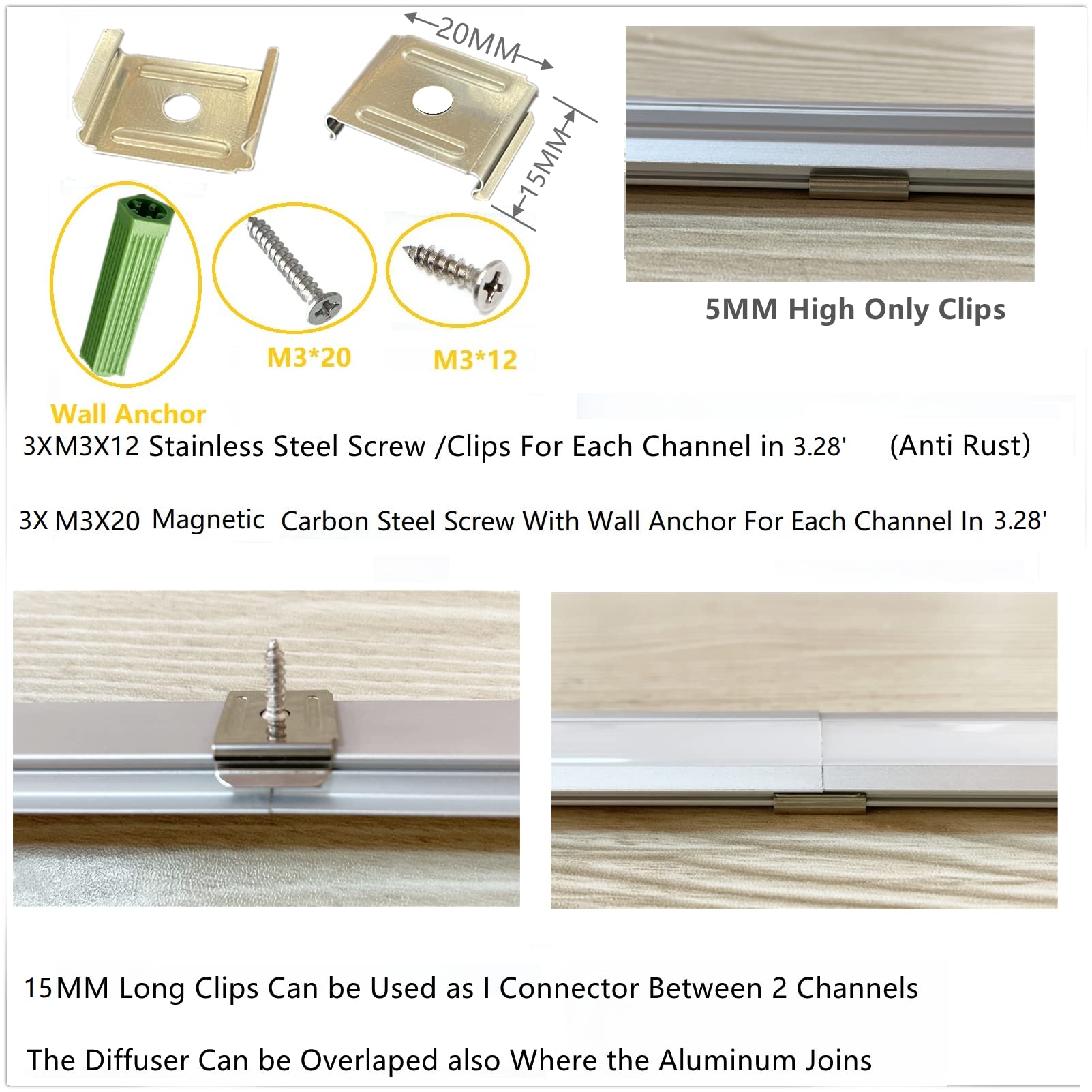 Thmoother 10-Pack 3.3Ft 1M Recessed Led Strip Channel Diffuser System, 25X7Mm Collar Aluminum Low Profile For Standing Cabinet Floating Shelf Alcove Routed Slot Tape Light With Milky Cover And Clips