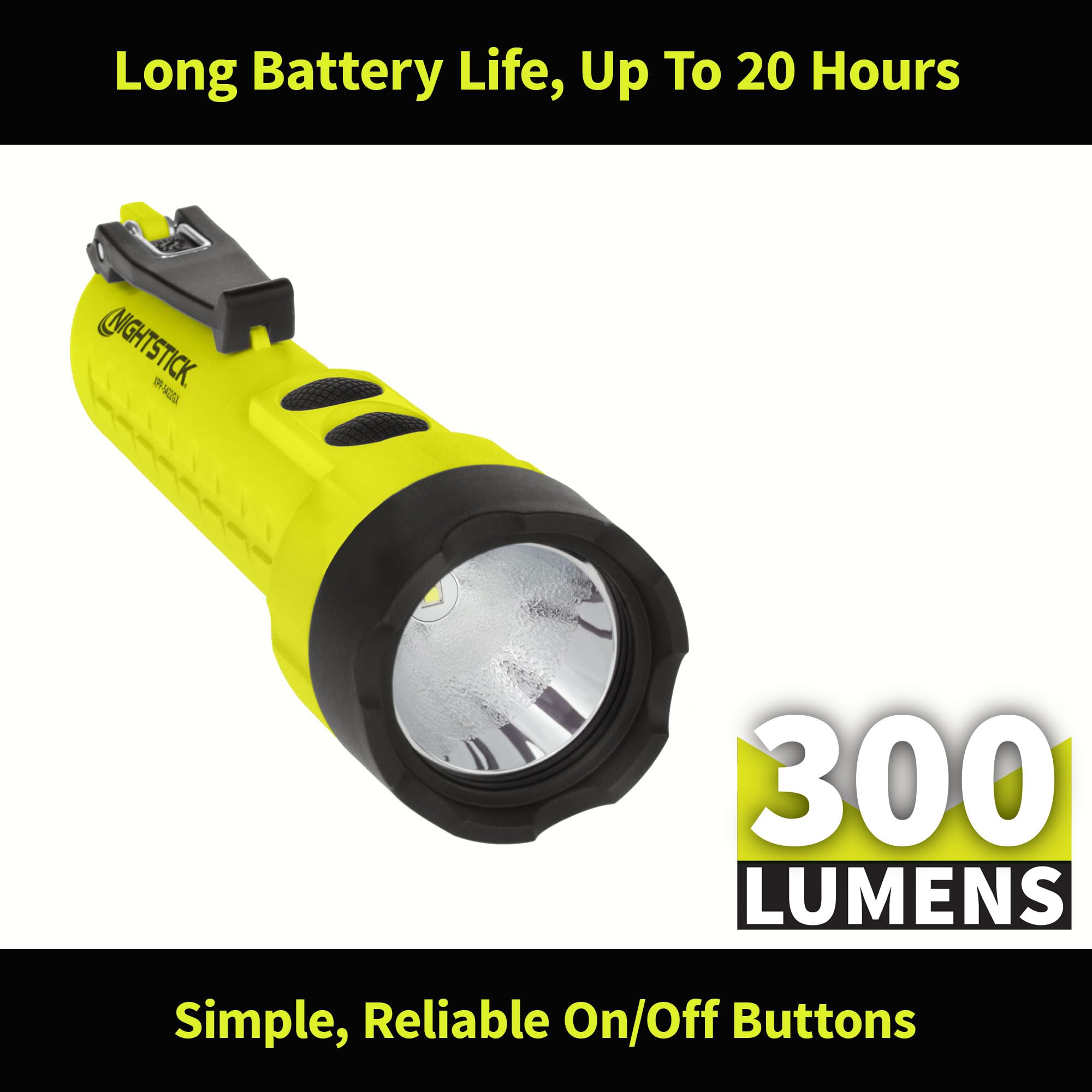 Nightstick XPP-5422GX Dual-Light Flashlight, Polymer, Medium, Green/Black