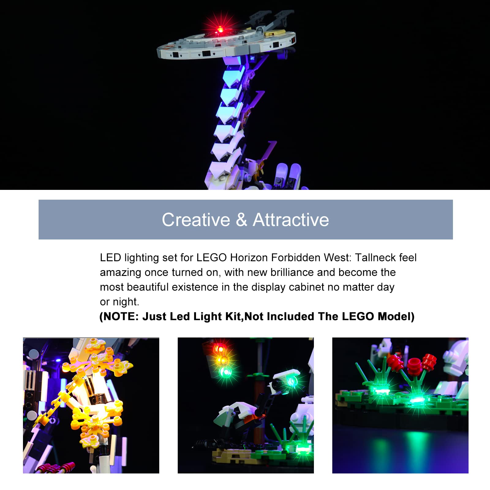 Brickbling Led Lighting Compatible With Lego 76989 Horizon Forbidden West: Tallneck Building Set, Creative Lights Compatible Wit